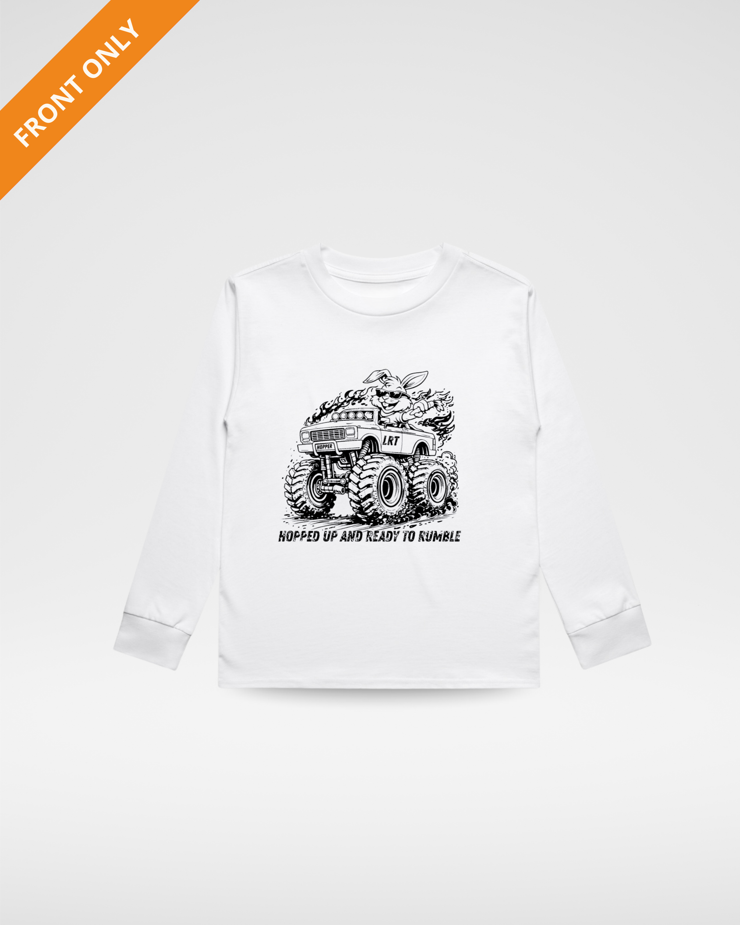 THE EGGSLAYER TEE - WHITE LONG SLEEVE (FRONT ONLY)