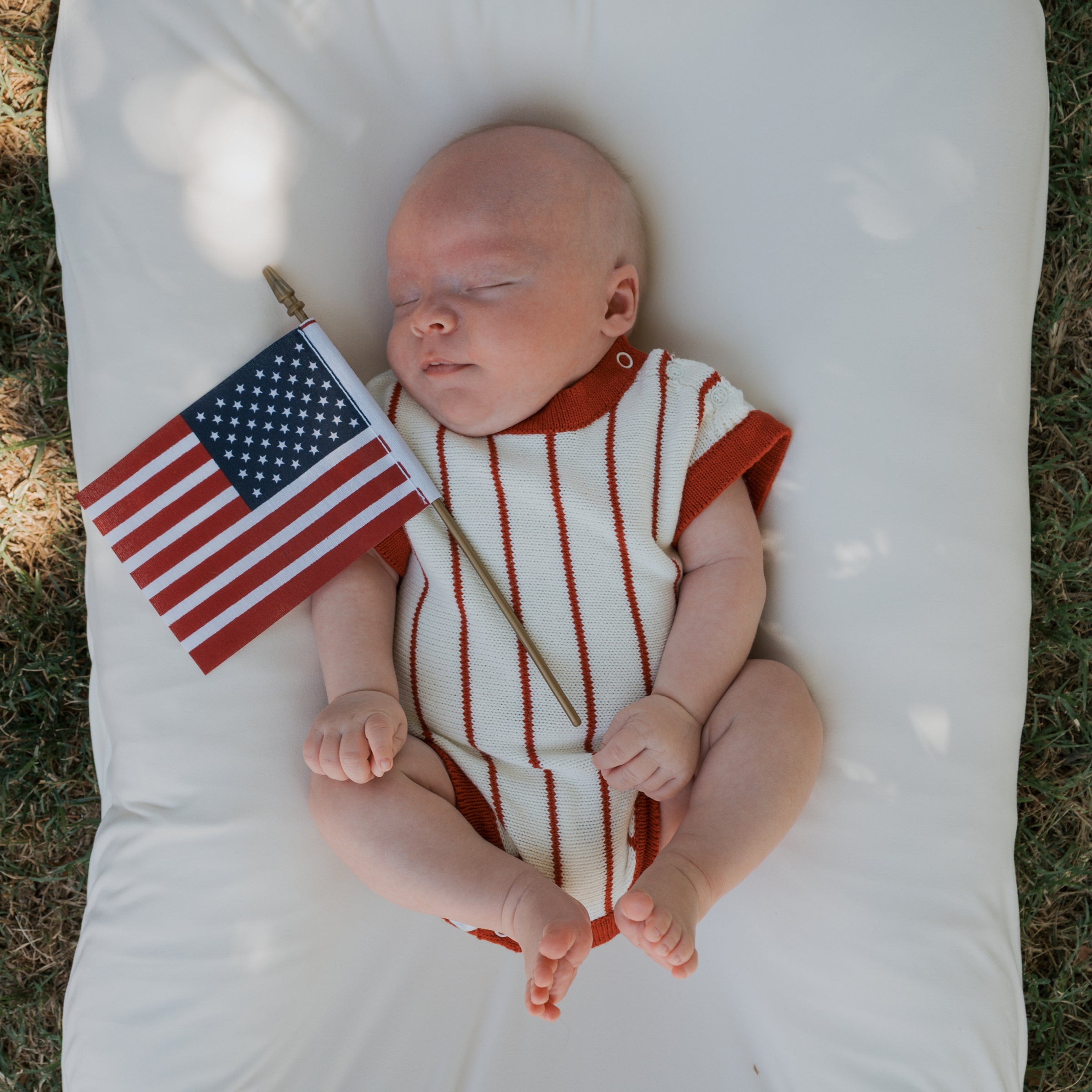 Knit Romper | Picnic Pinstripe