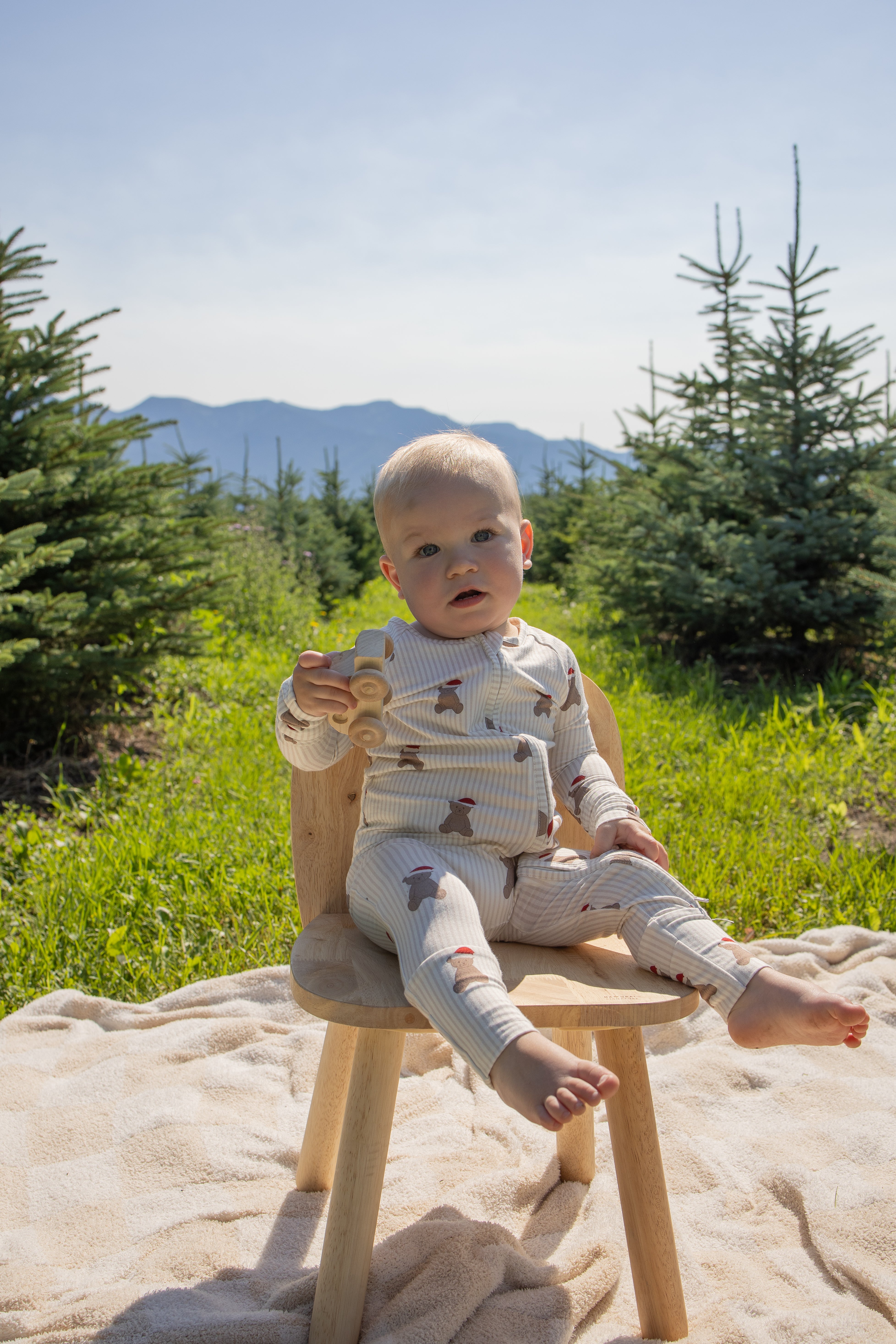 Bamboo Zip Pajamas | Santa Teddy