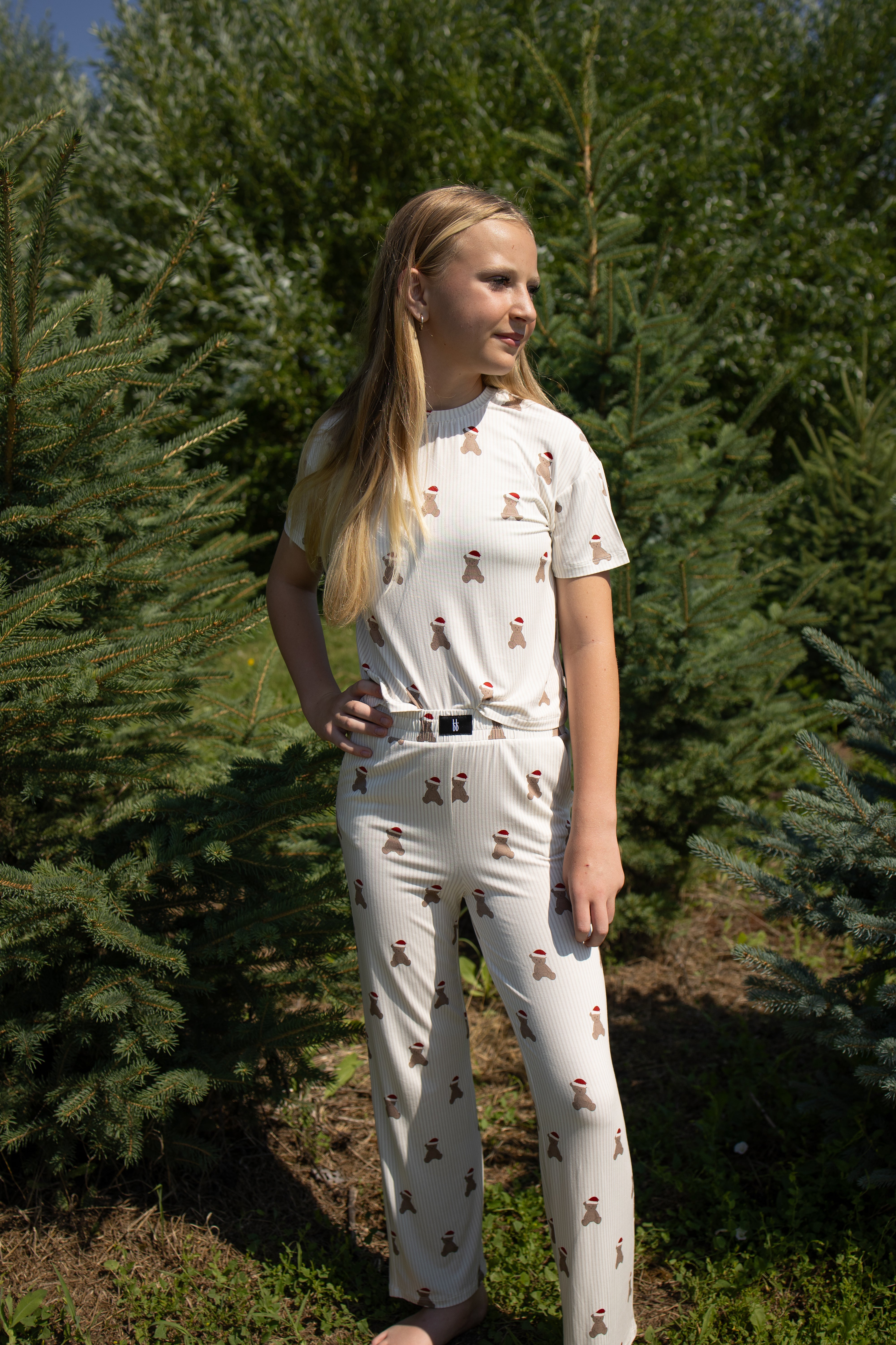 Child Boxy Tee Lounge Set | Santa Teddy