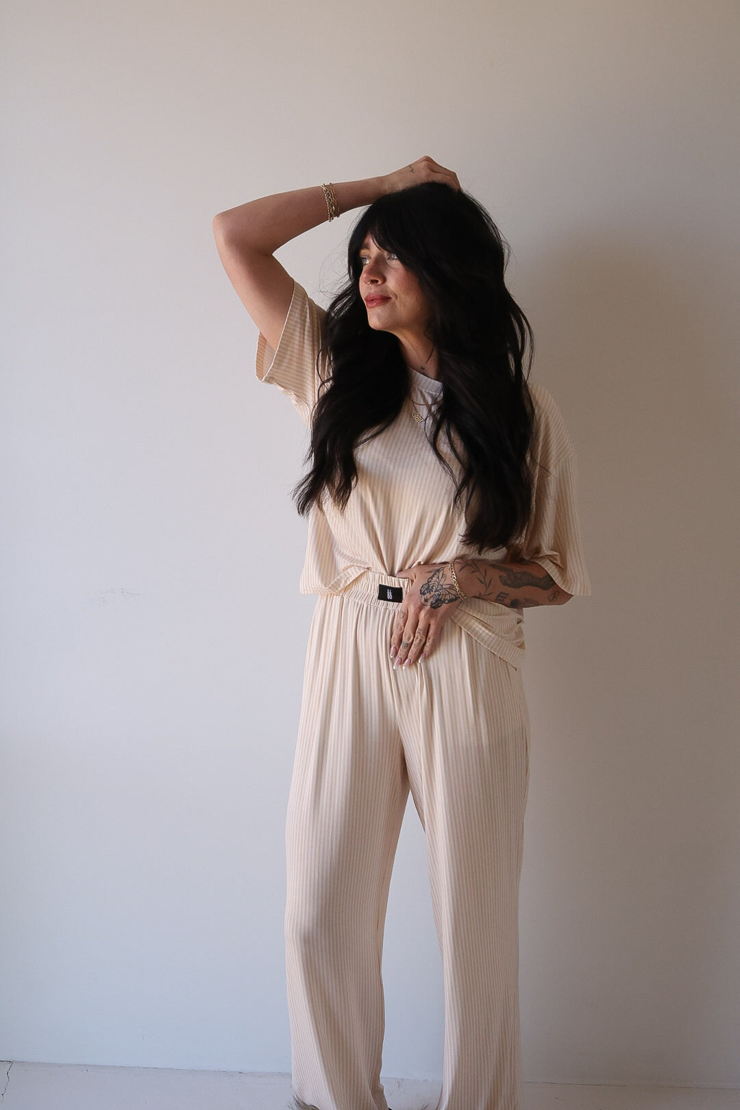 Women's Boxy Tee Lounge Set | Sadie Stripe