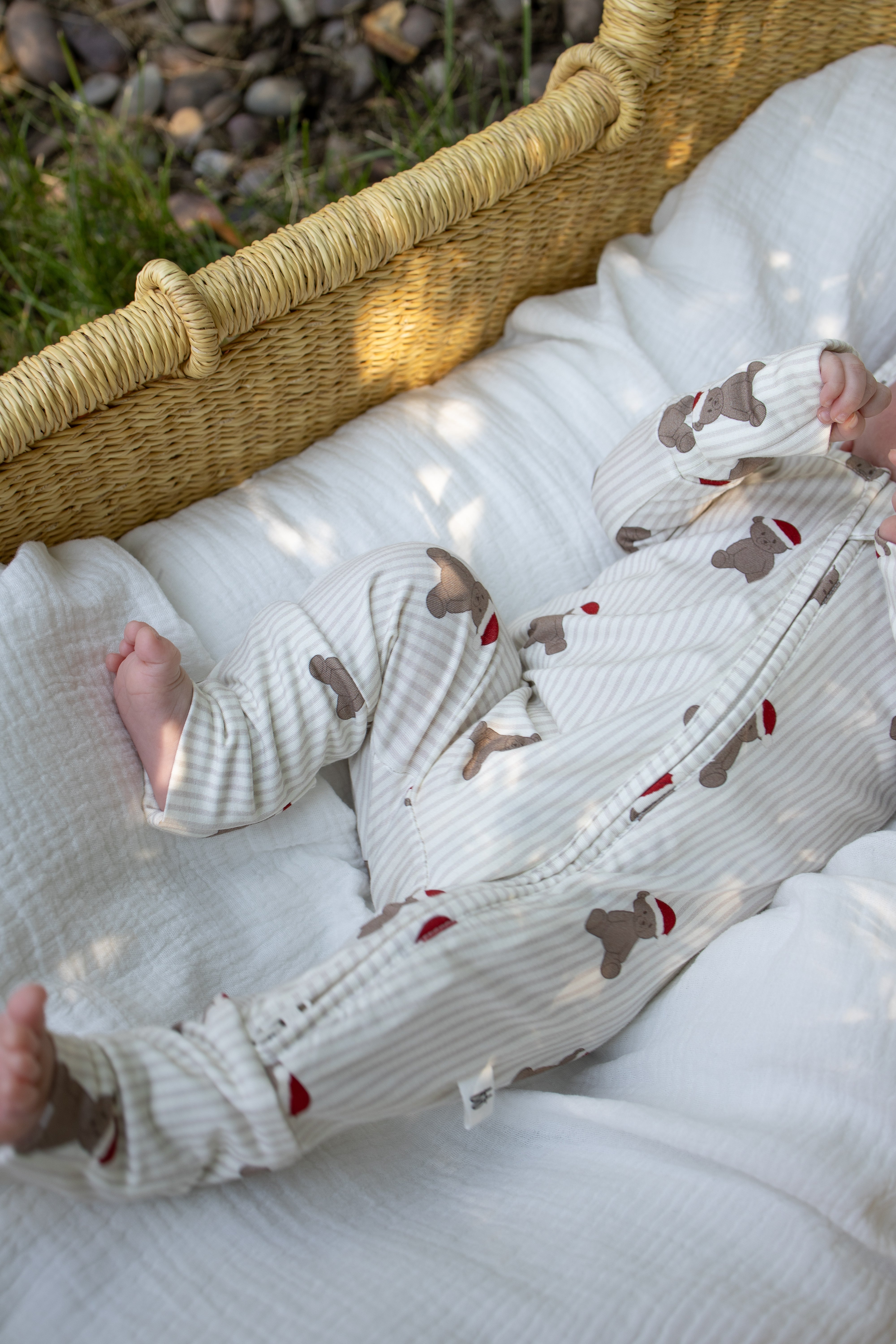 Bamboo Zip Pajamas | Santa Teddy