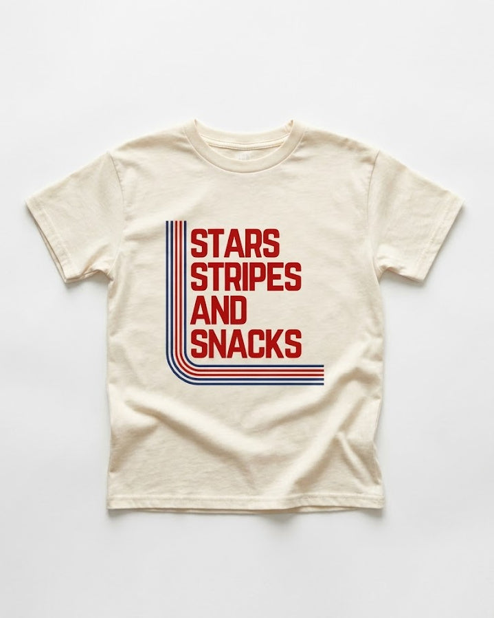 STARS STRIPES & SNACKS TEE - VINTAGE CREAM