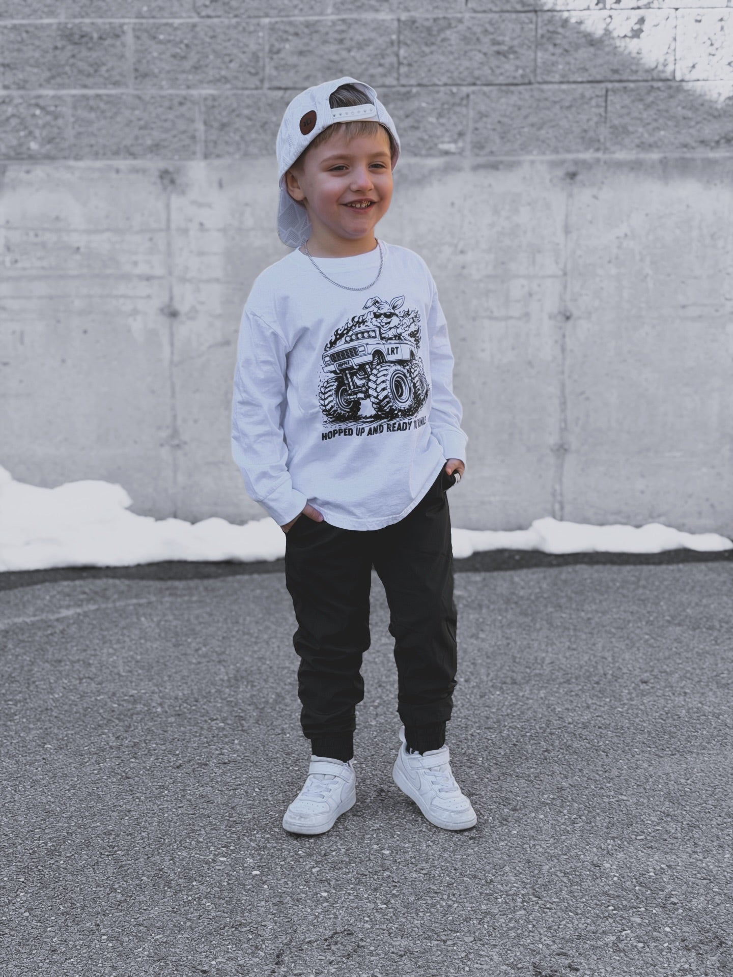 THE EGGSLAYER TEE - WHITE LONG SLEEVE (FRONT ONLY)