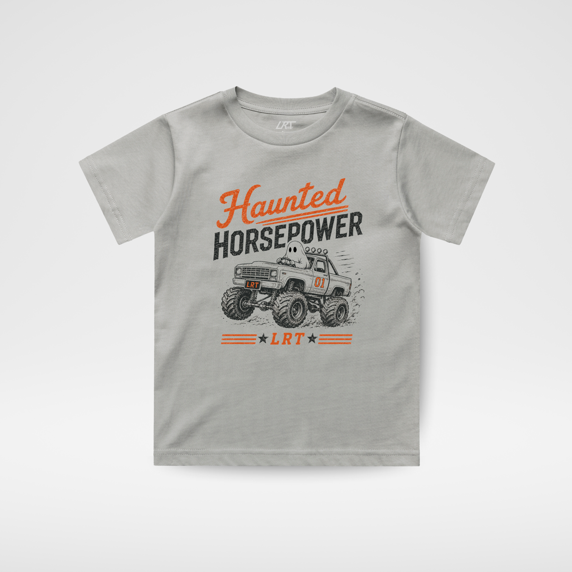 HAUNTED HORSEPOWER HALLOWEEN TEE - ASH