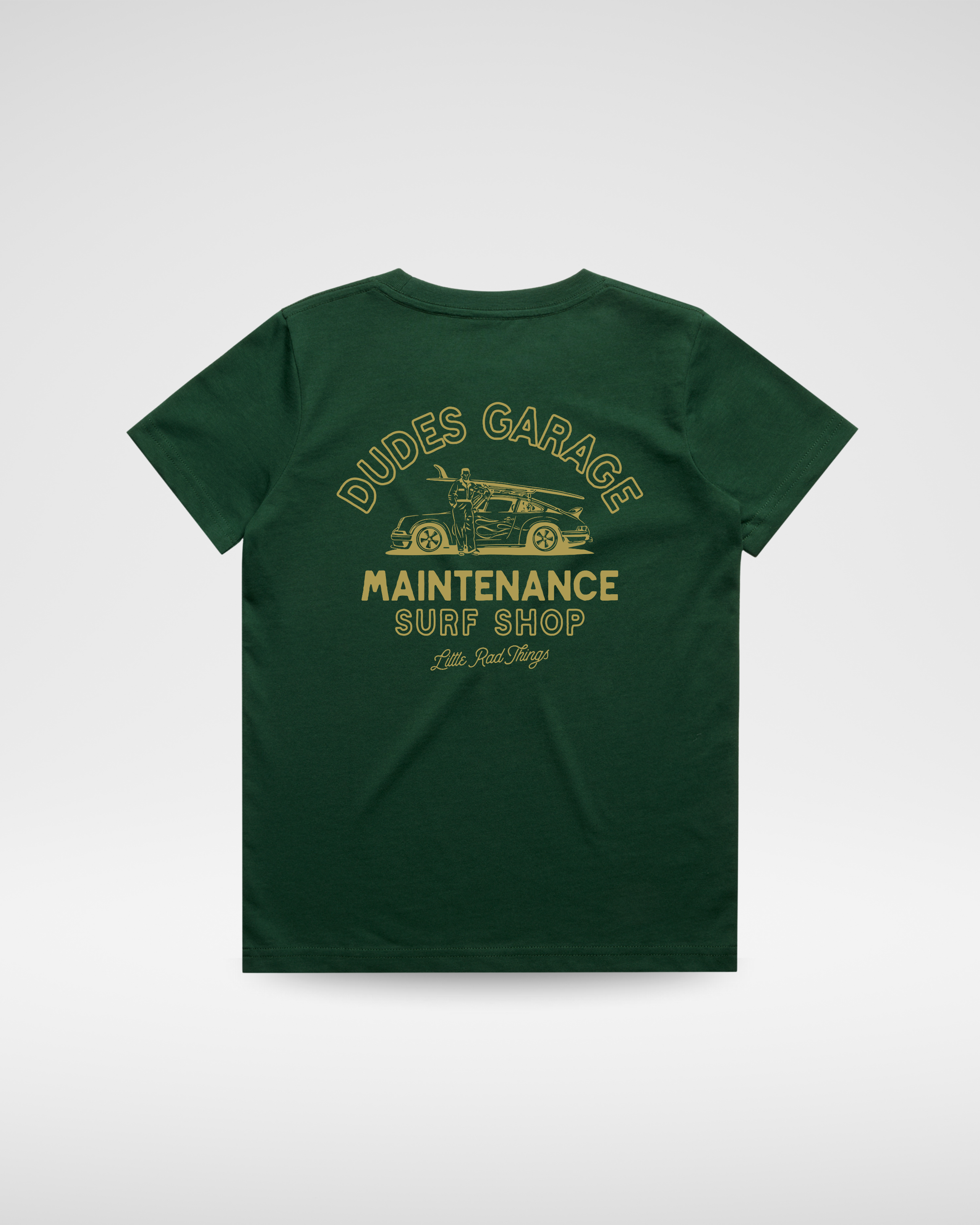 DUDES GARAGE TEE - LIMITED FOREST GREEN