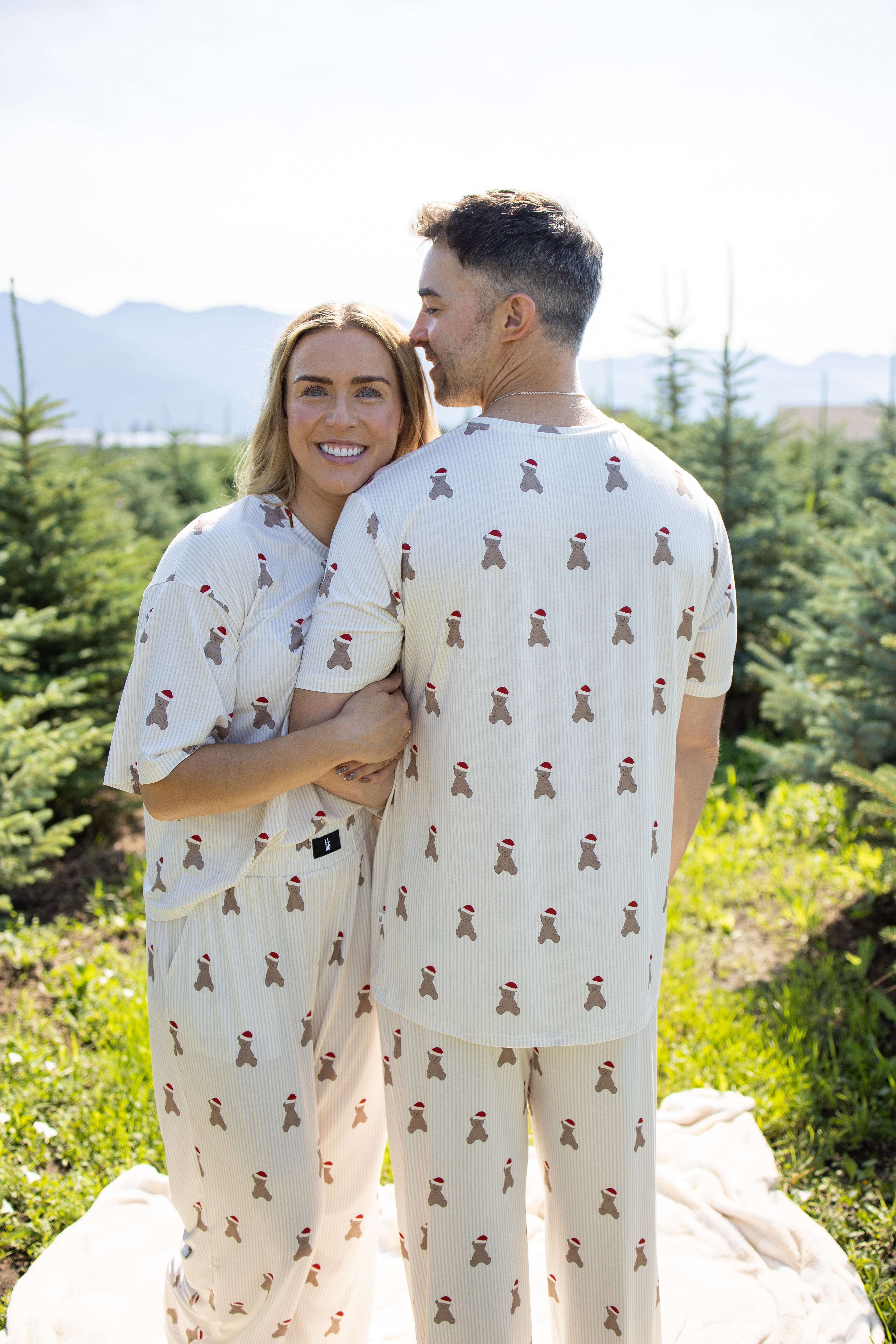 Men's Short Sleeve Pajamas | Santa Teddy