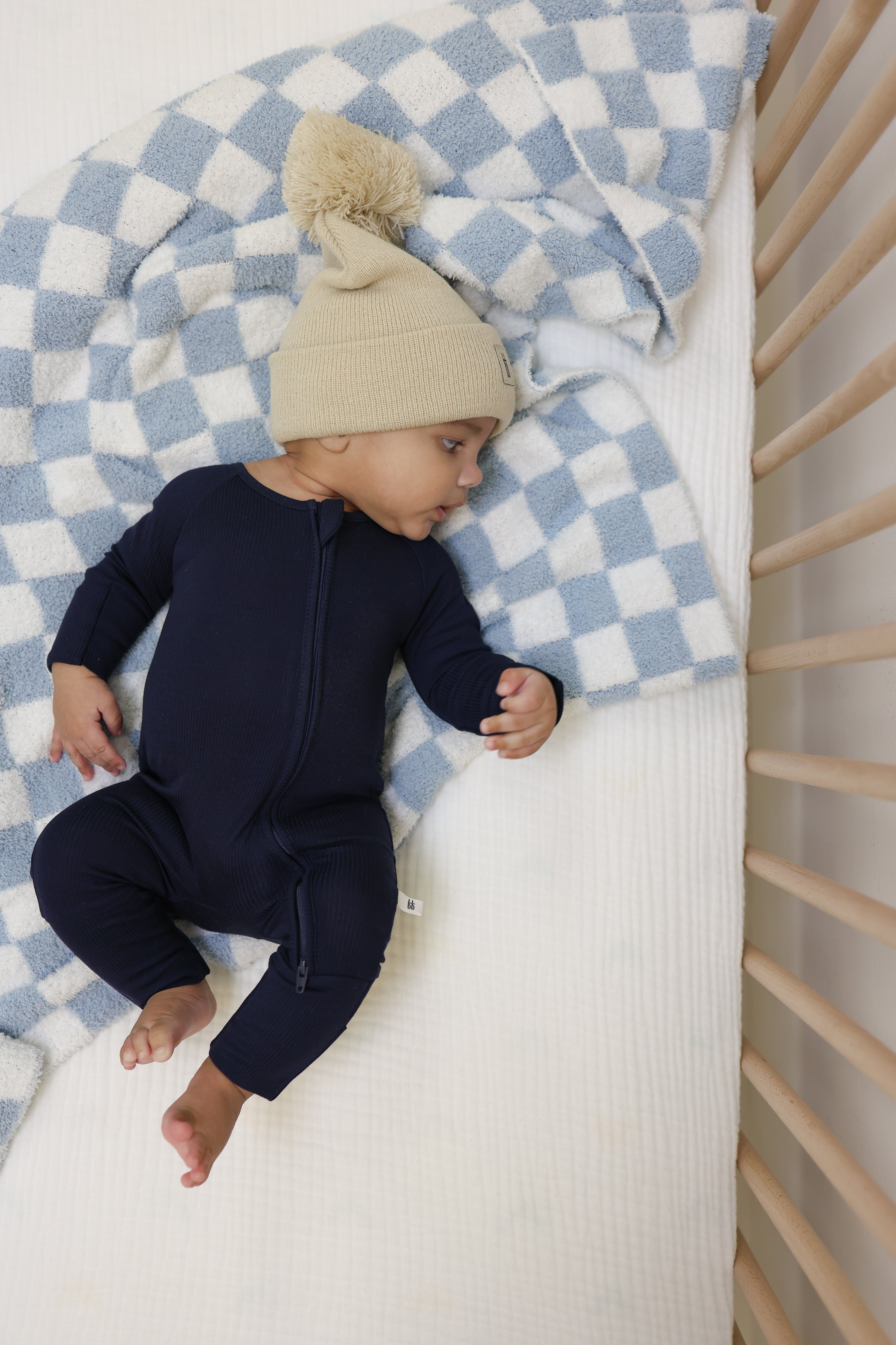 Bamboo Zip Pajamas | Blueberry Ribbed
