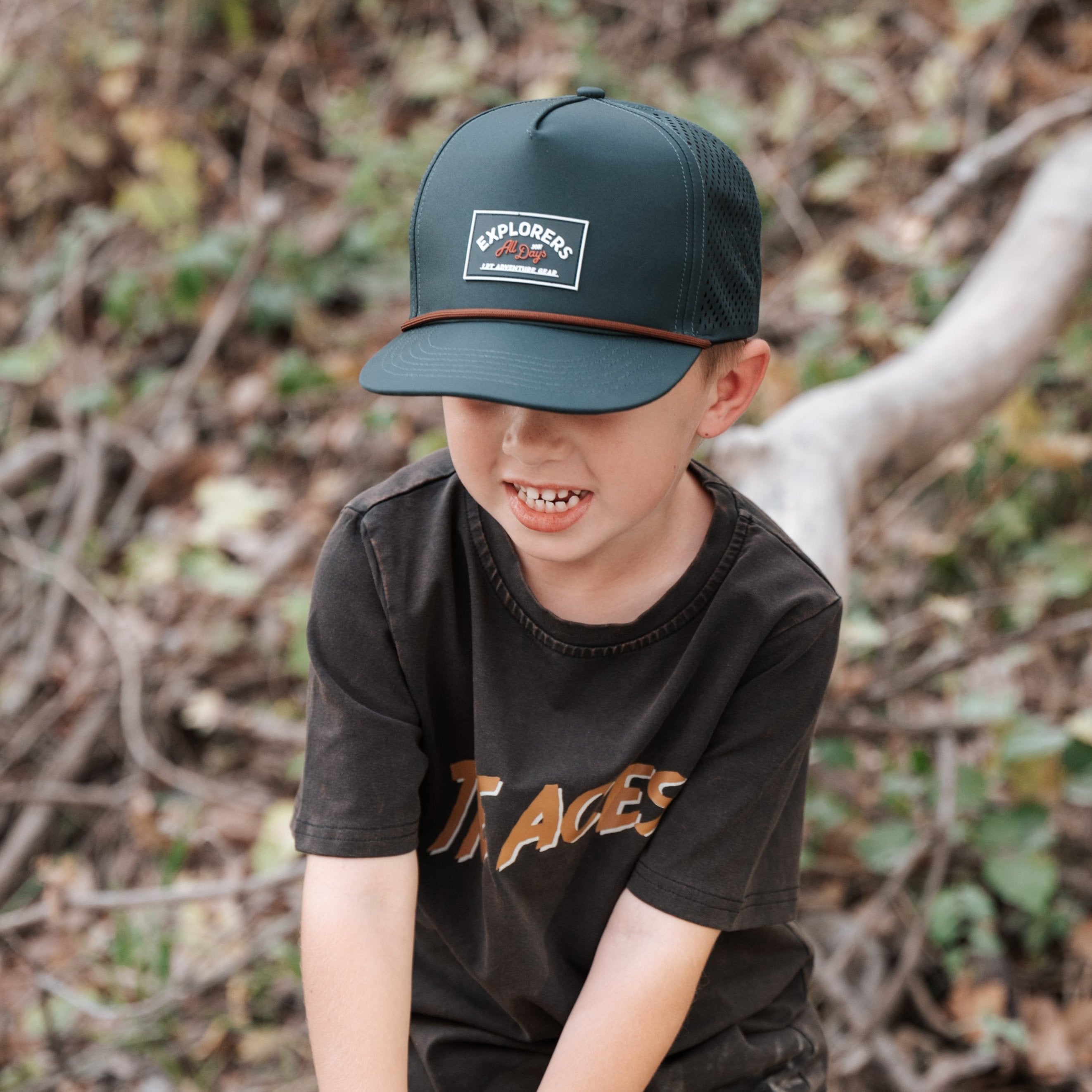 Vintage-inspired Explorer Waterproof Snapback for boys, eco-friendly and durable Little Rad Things
