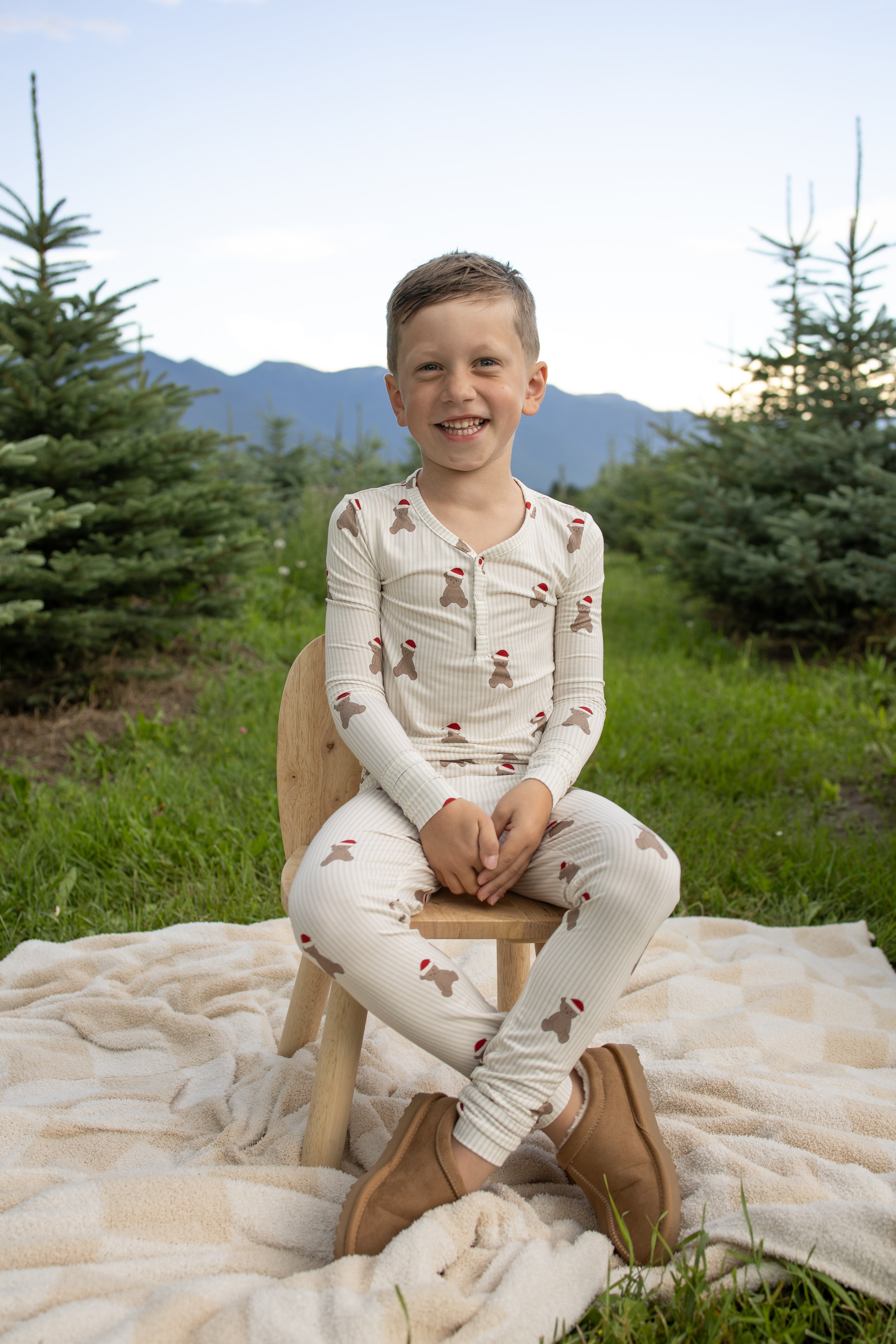Bamboo Two Piece Pajamas | Santa Teddy