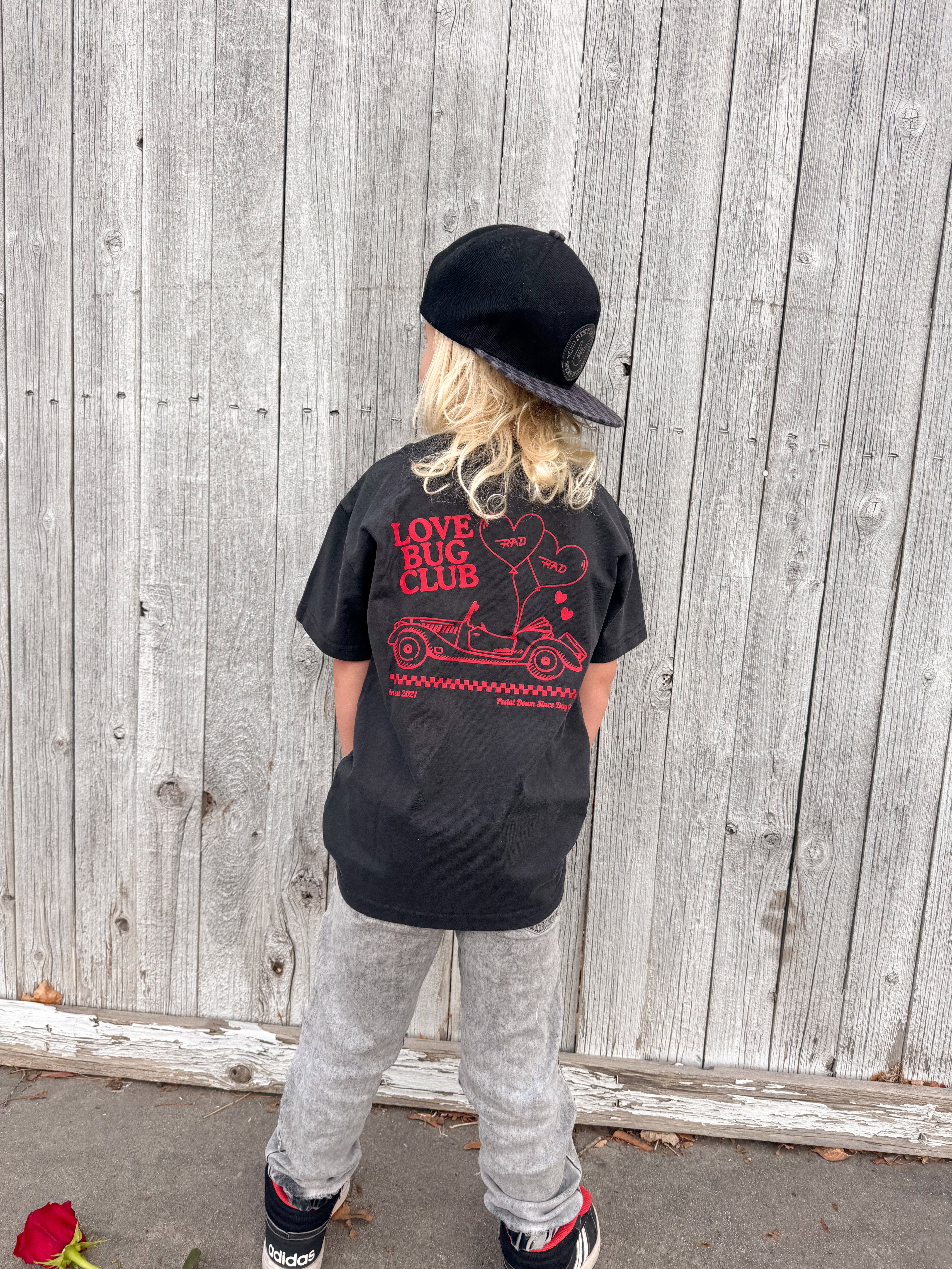 THE LOVE BUG CLUB TEE - FADED BLACK