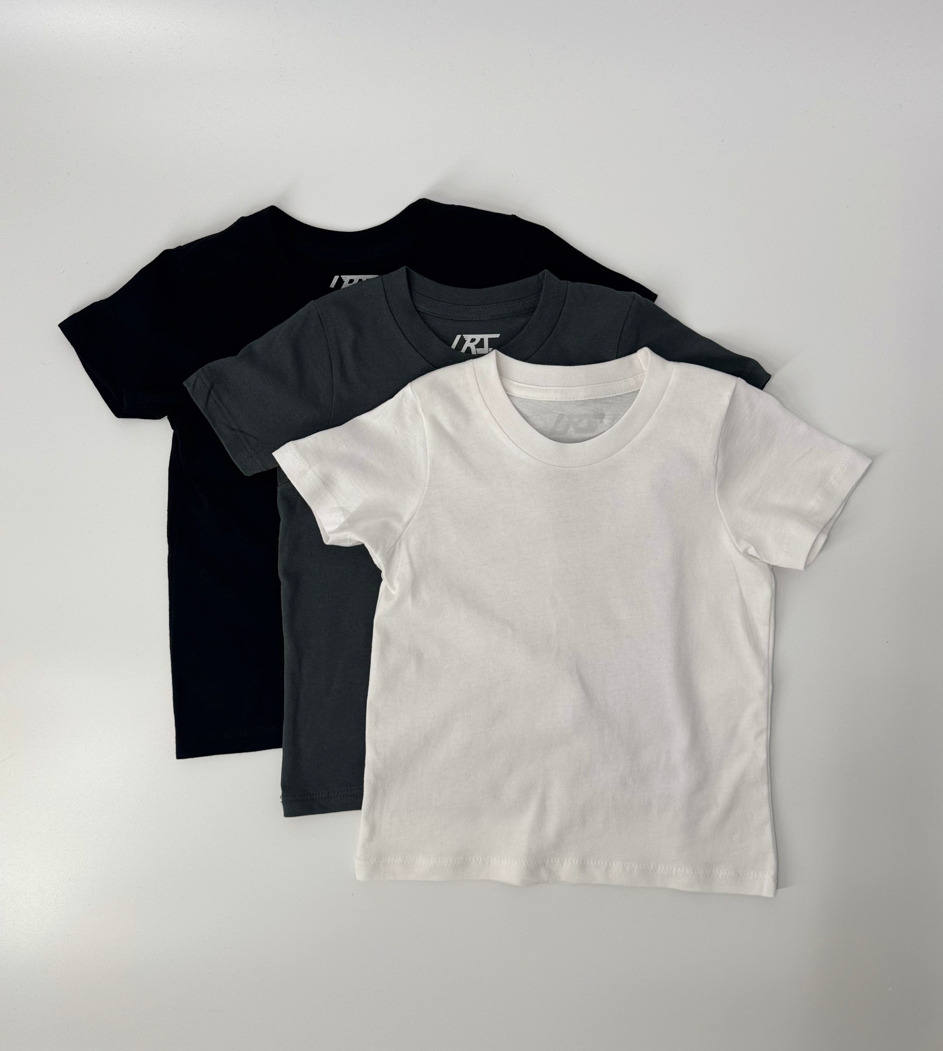 RAD NEUTRALS 100% ORGANIC COTTON TEE 3-PACK MONOCHROME - Dark Grey Little Rad Things, LRT, Modern and Young Trendy Clothes for Kids