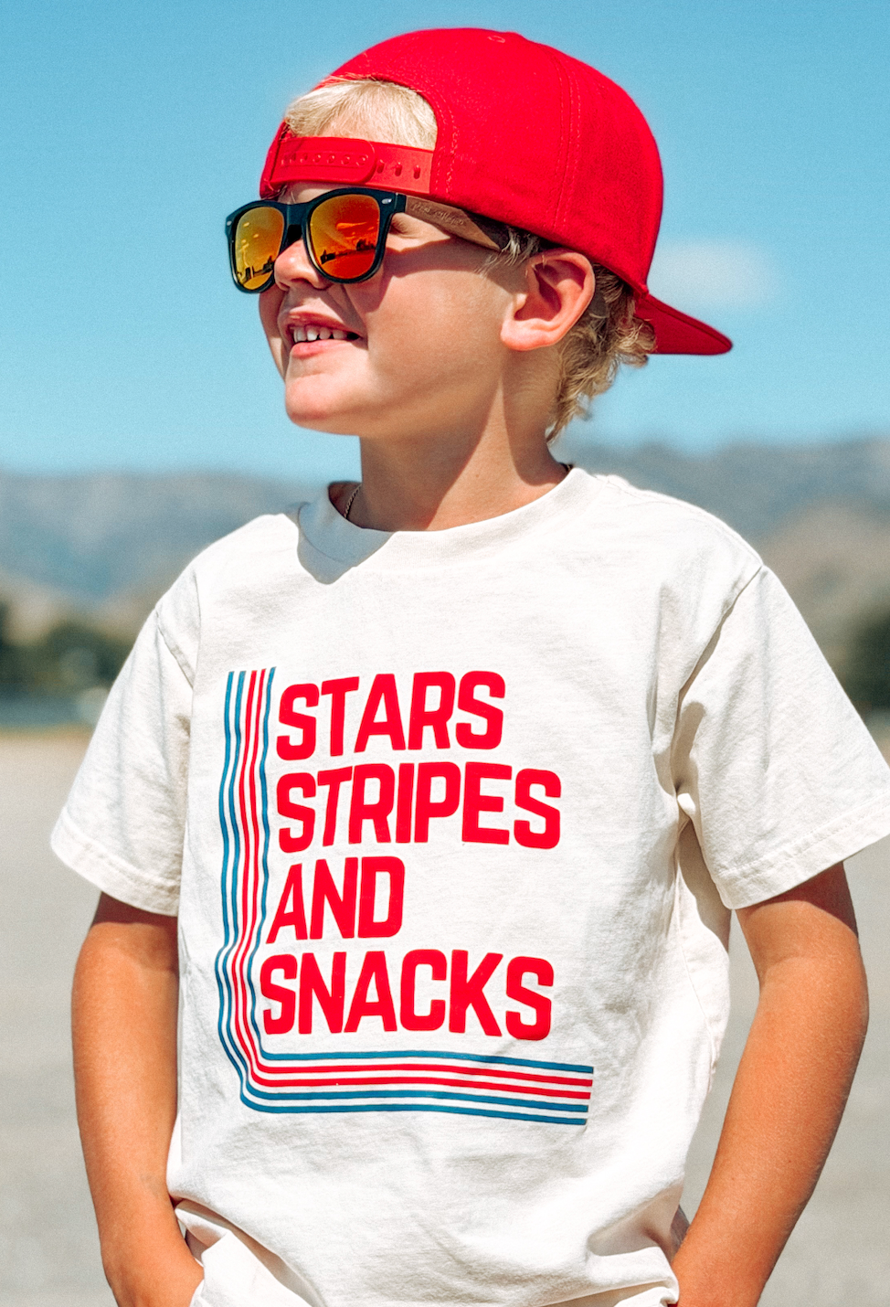 STARS STRIPES & SNACKS TEE - VINTAGE CREAM