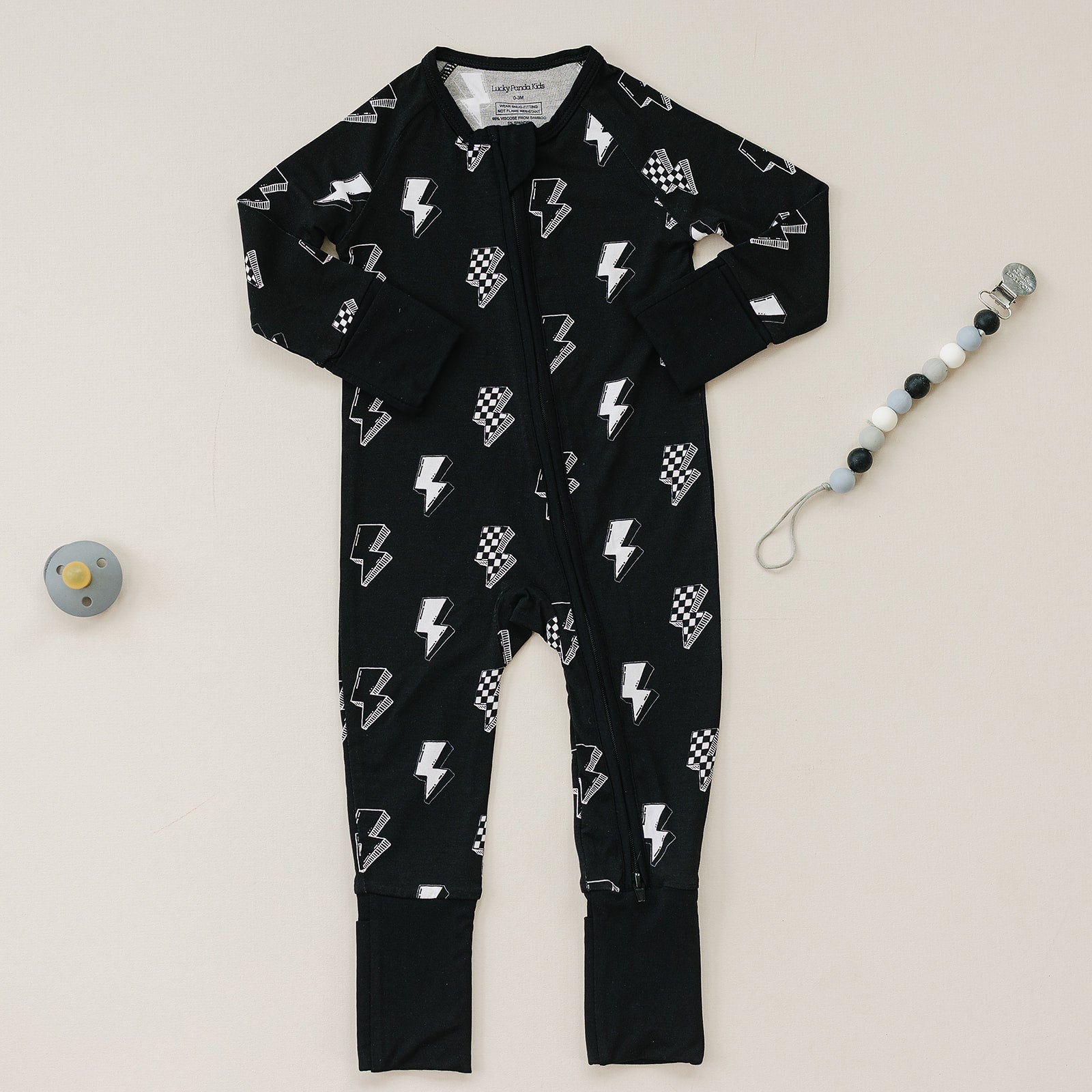 Bamboo Zip Romper | Ink Bolts
