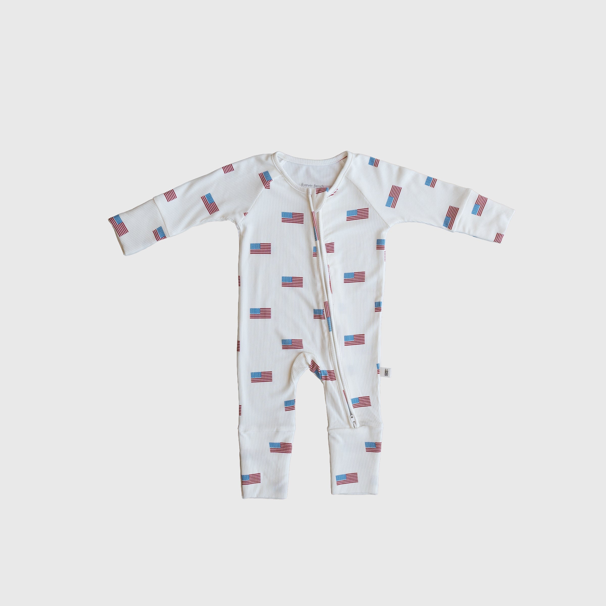 Bamboo Zip Pajamas | Americana Ribbed
