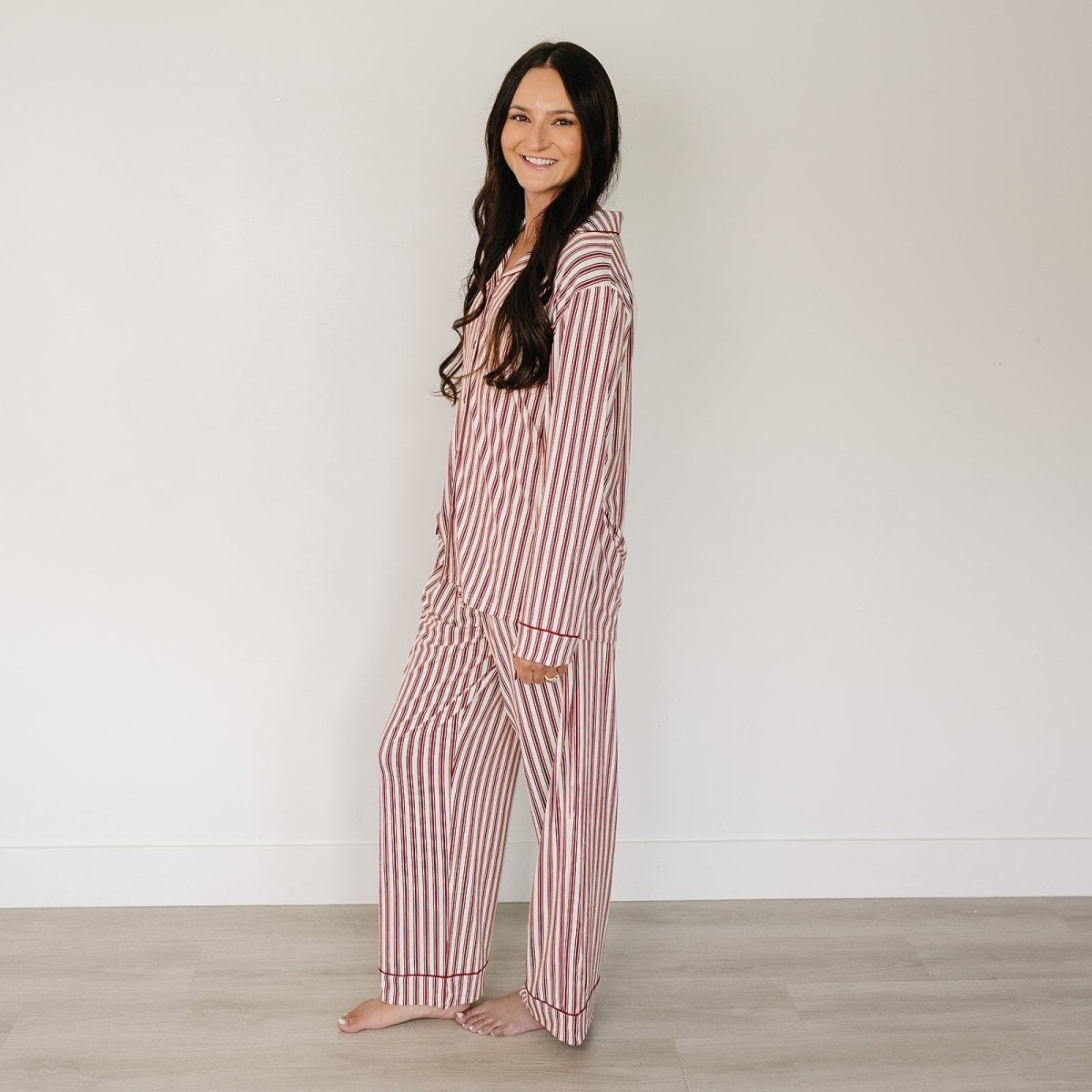 Adult Red Stripes Pajama Set - LITTLE RAD THINGS