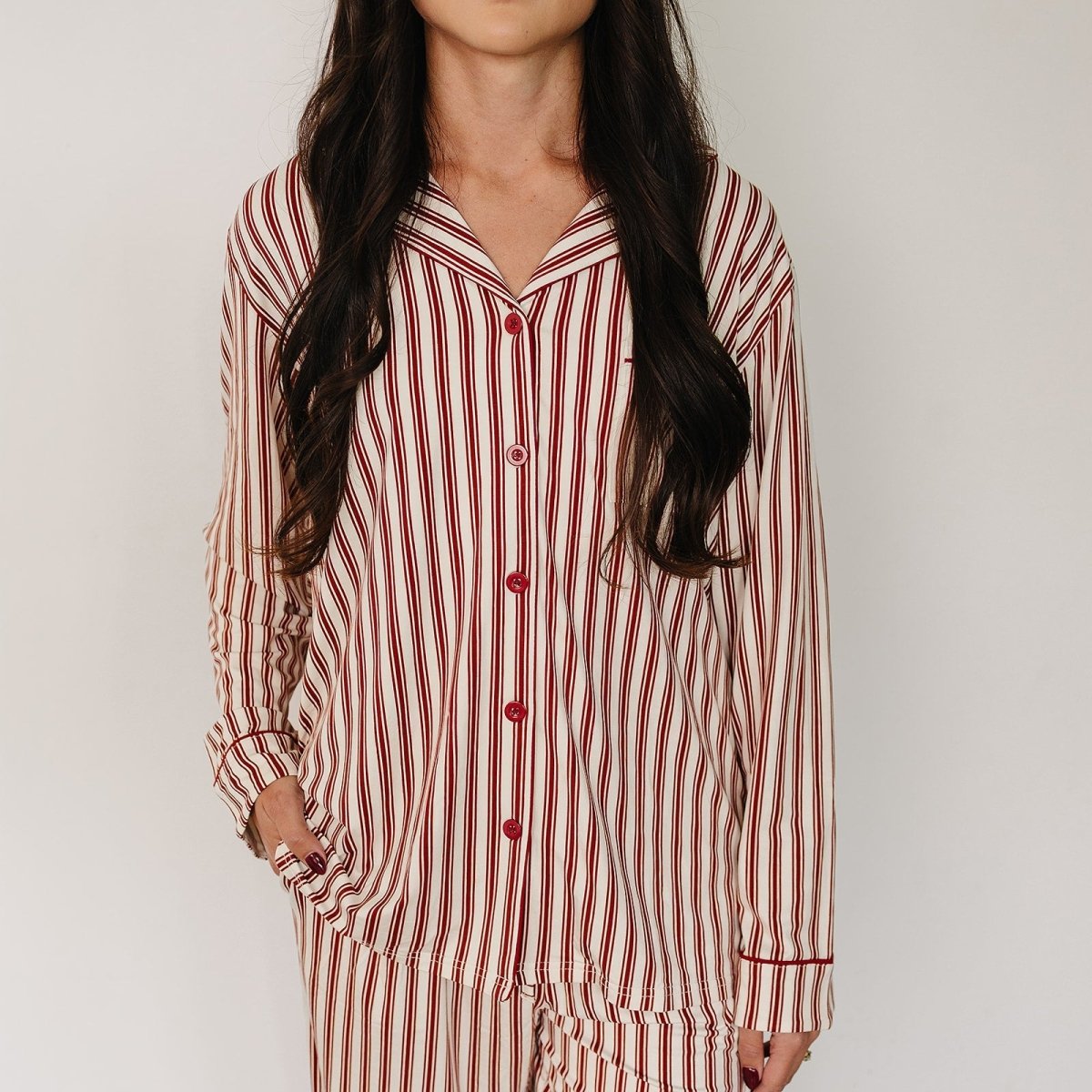 Adult Red Stripes Pajama Set - LITTLE RAD THINGS