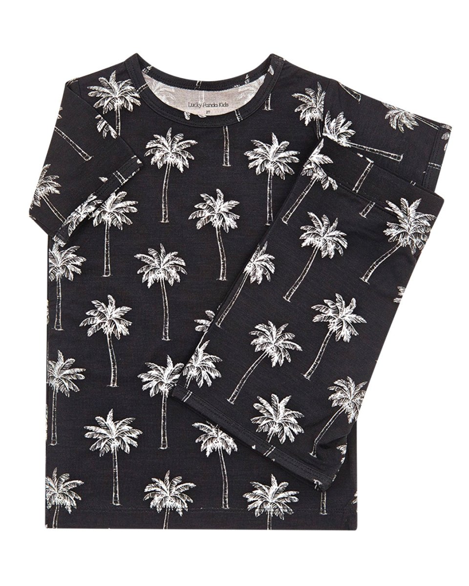Bamboo Shorts Set | Palm Style Black - LITTLE RAD THINGS