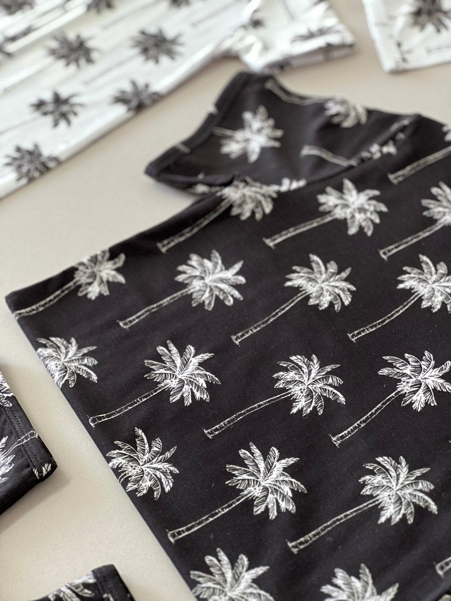 Bamboo Shorts Set | Palm Style Black - LITTLE RAD THINGS