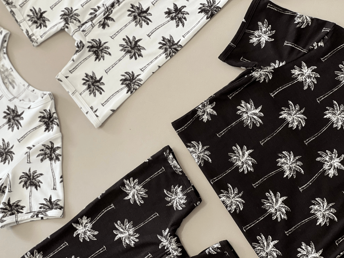 Bamboo Shorts Set | Palm Style Black - LITTLE RAD THINGS