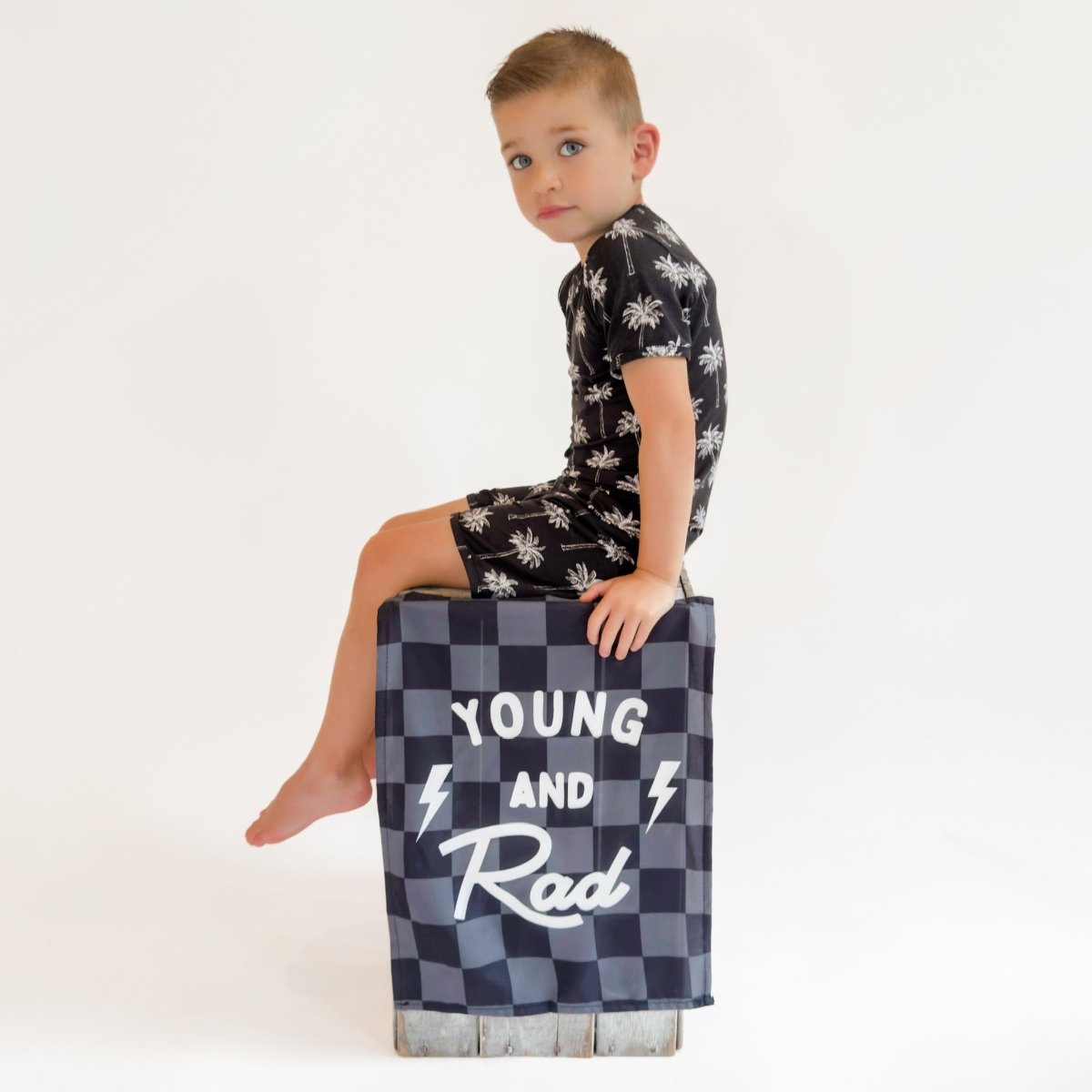 Bamboo Shorts Set | Palm Style Black - LITTLE RAD THINGS