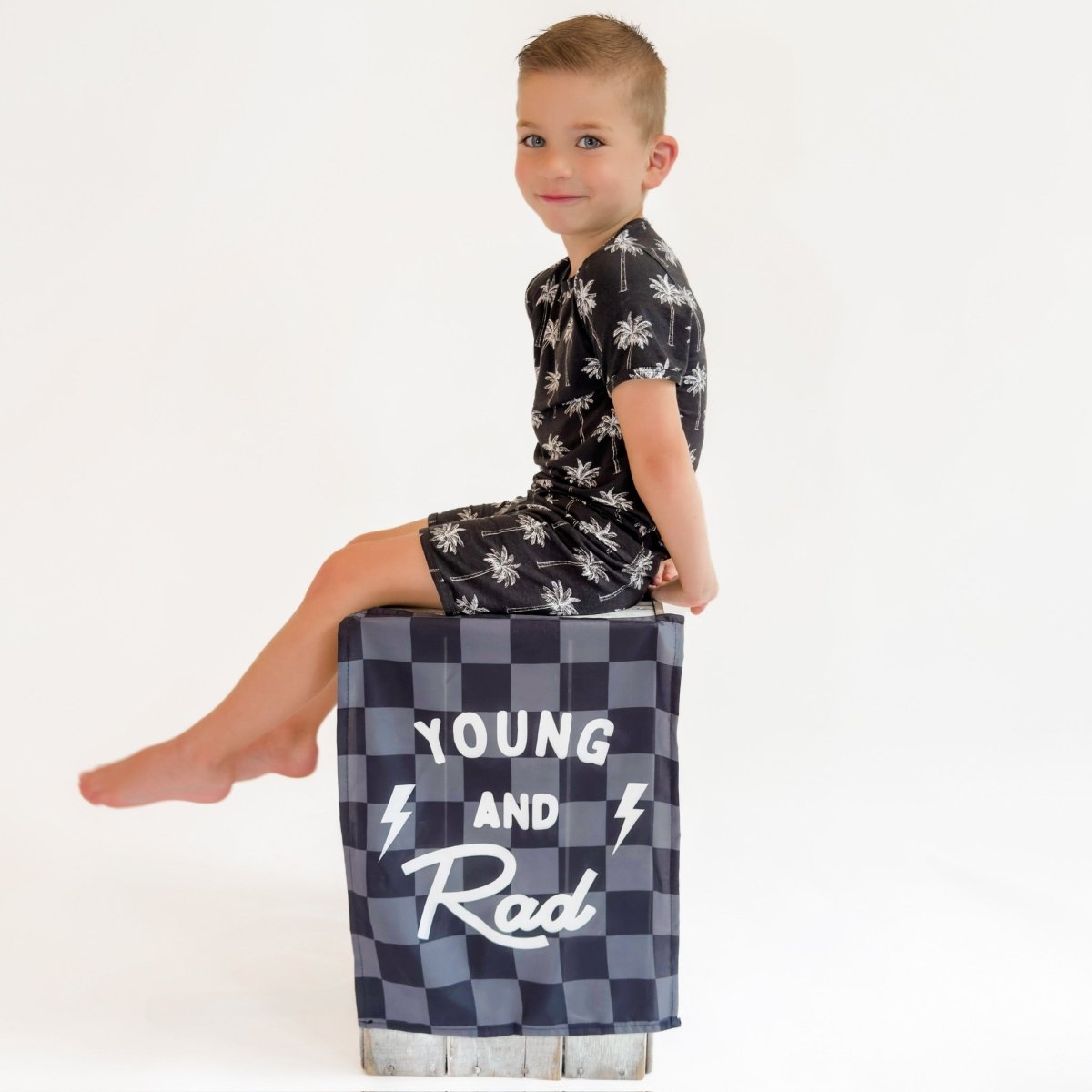 Bamboo Shorts Set | Palm Style Black - LITTLE RAD THINGS