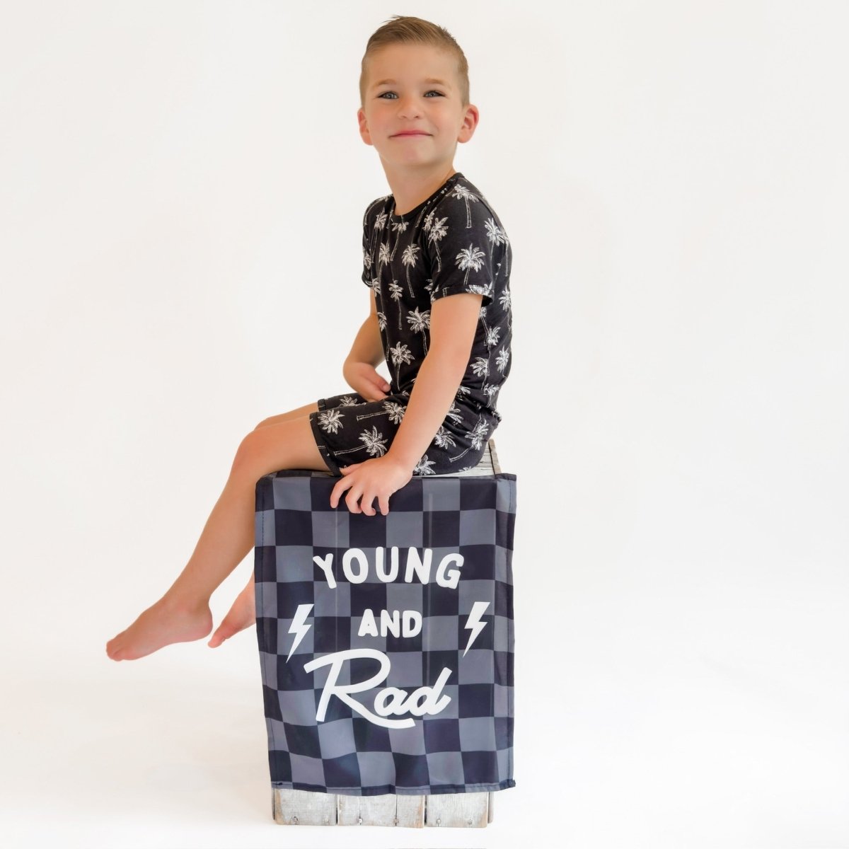 Bamboo Shorts Set | Palm Style Black - LITTLE RAD THINGS