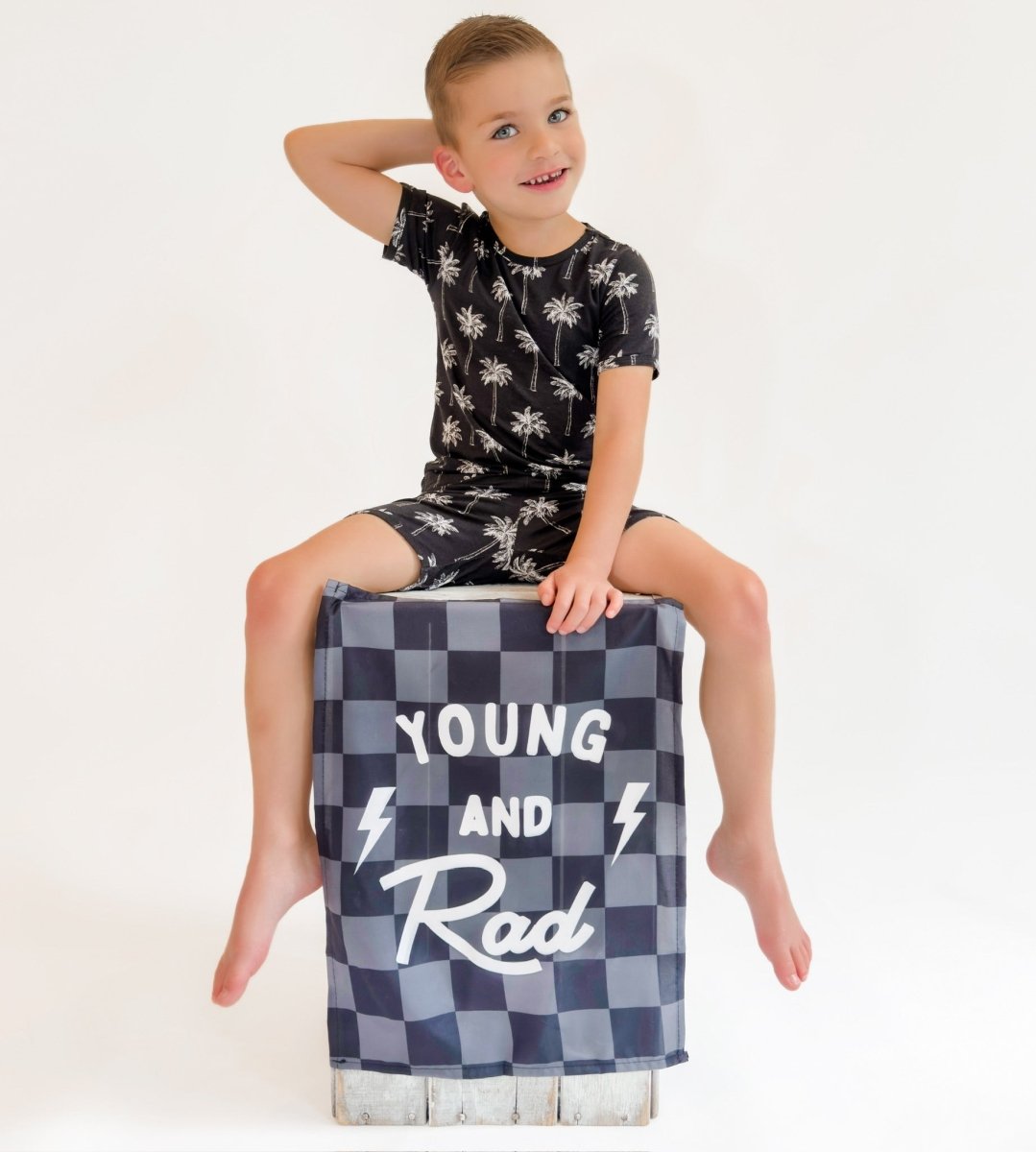 Bamboo Shorts Set | Palm Style Black - LITTLE RAD THINGS