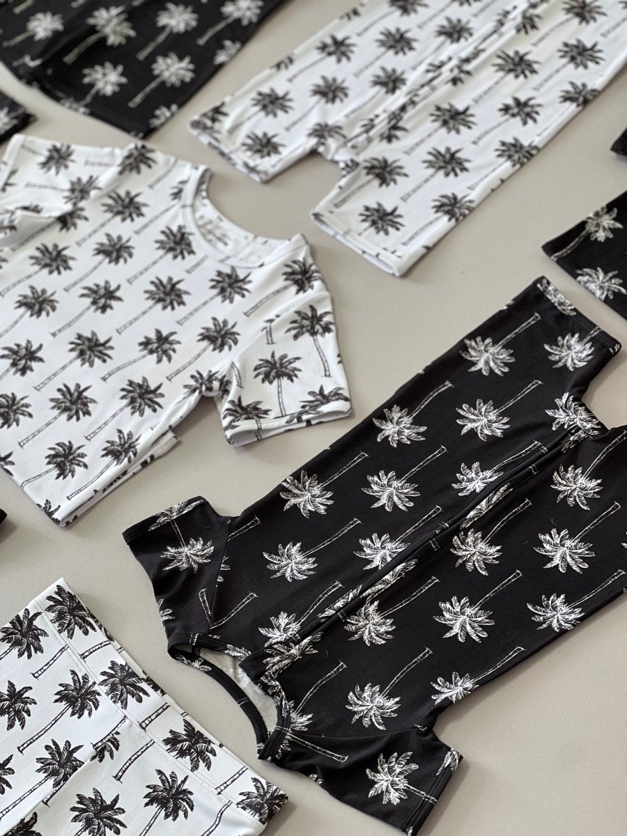Bamboo Shorts Set | Palm Style White - LITTLE RAD THINGS