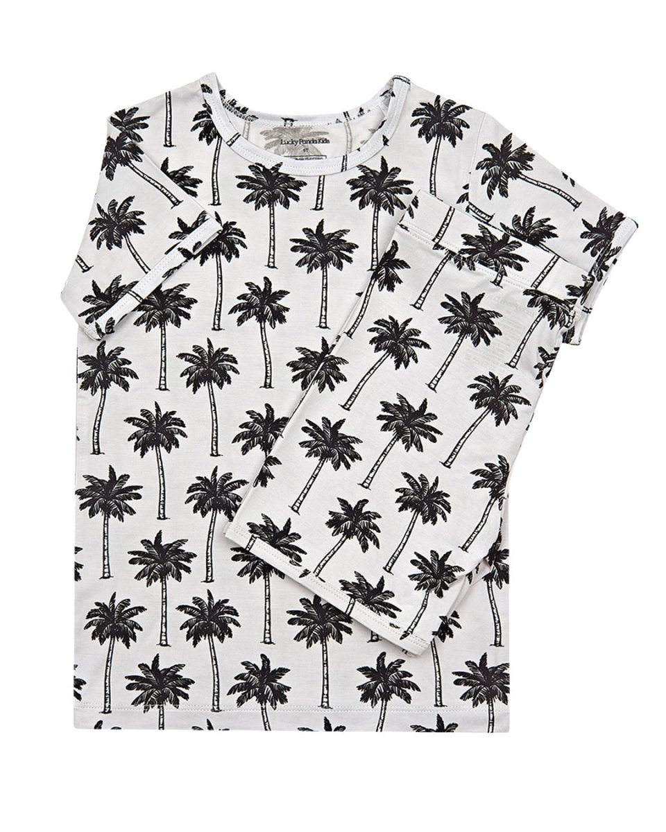 Bamboo Shorts Set | Palm Style White - LITTLE RAD THINGS