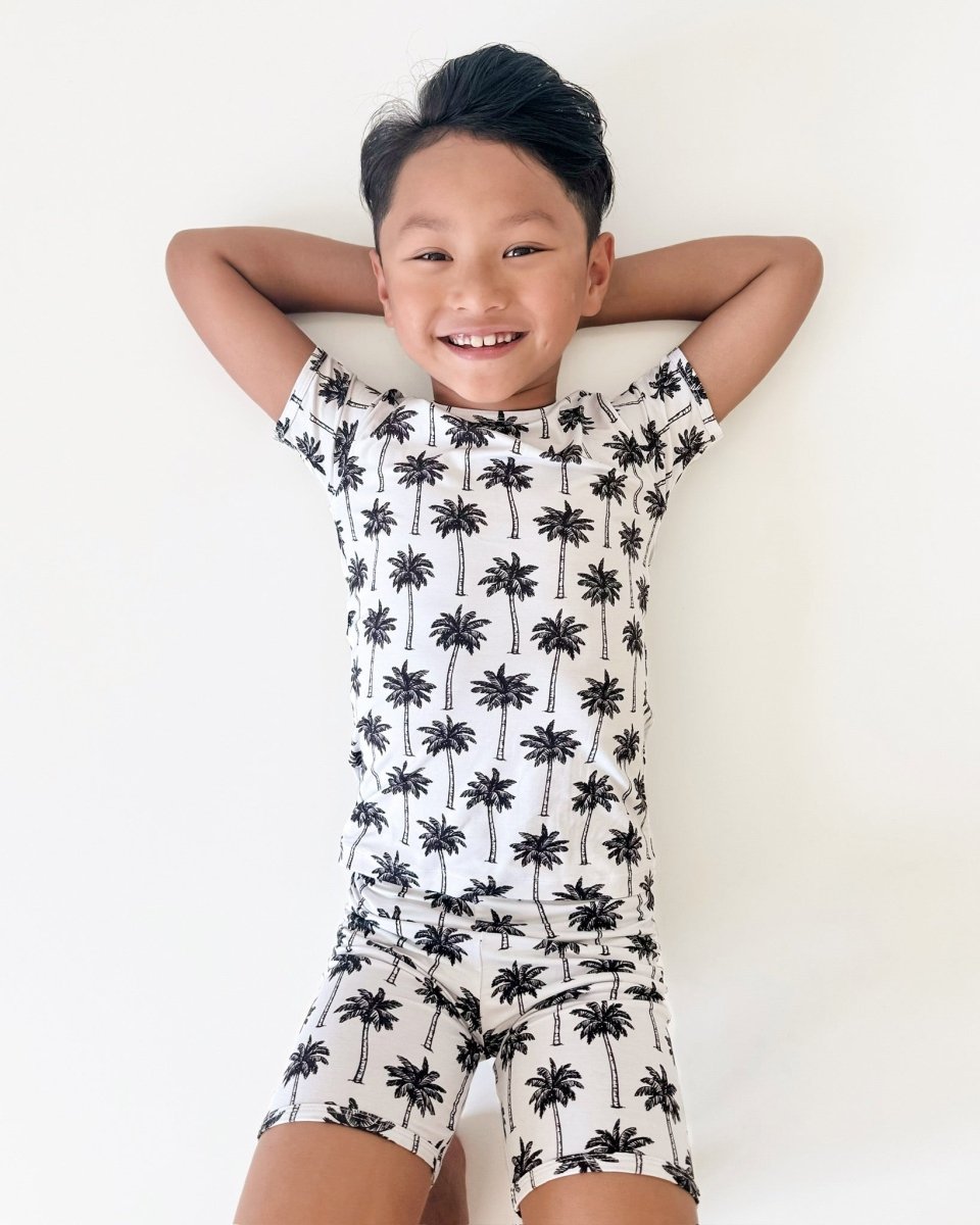 Bamboo Shorts Set | Palm Style White - LITTLE RAD THINGS