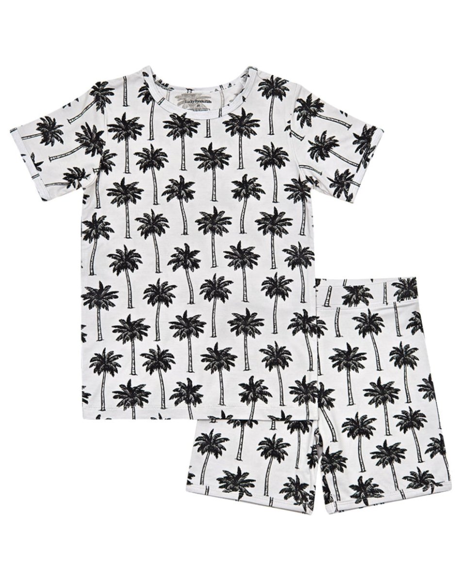 Bamboo Shorts Set | Palm Style White - LITTLE RAD THINGS