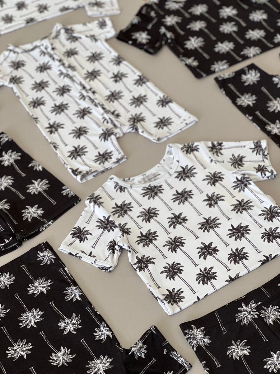 Bamboo Shorts Set | Palm Style White - LITTLE RAD THINGS