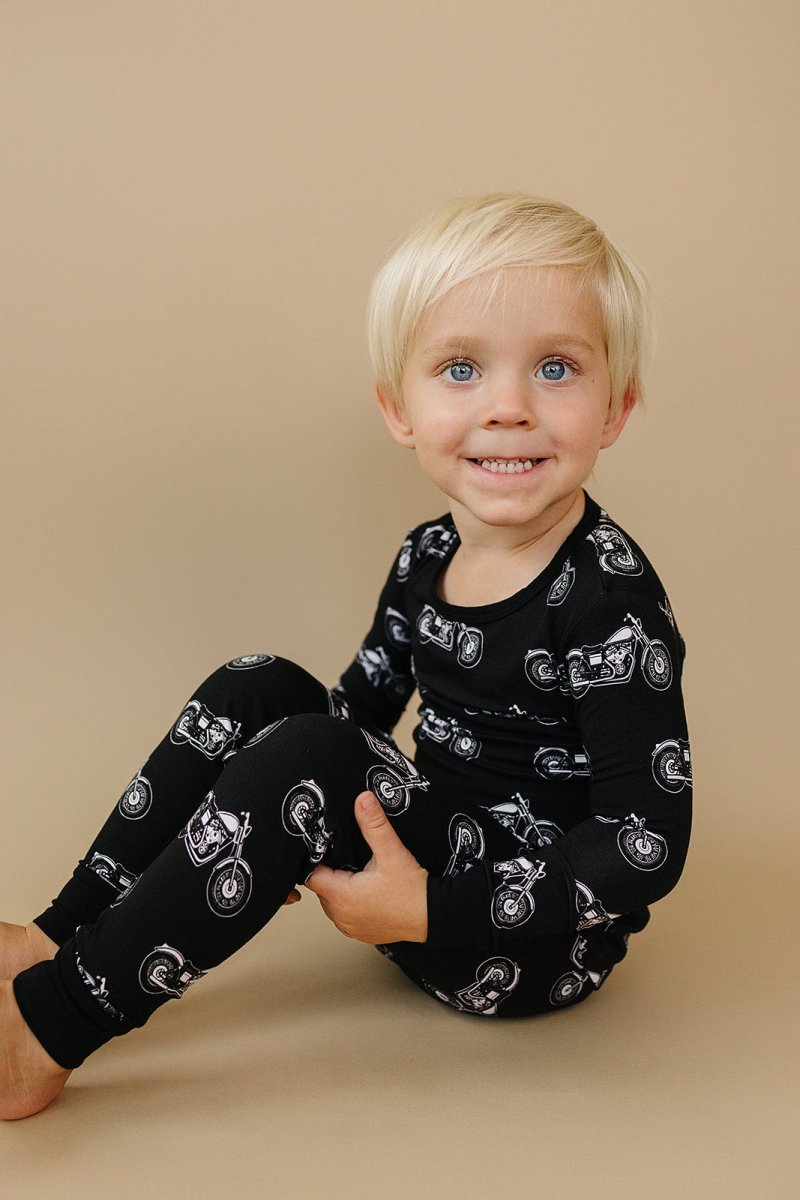 Bamboo Two Piece Set | Born to Ride Black - LITTLE RAD THINGS