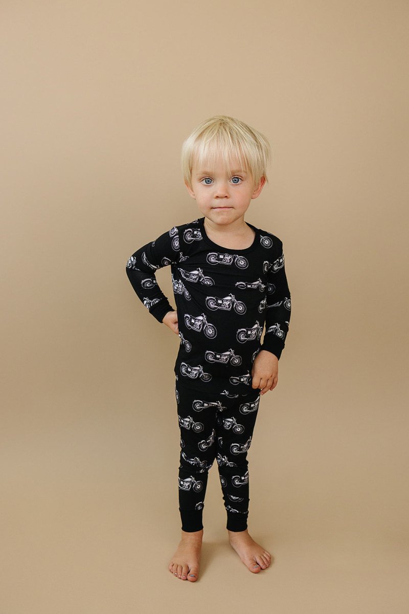 Bamboo Two Piece Set | Born to Ride Black - LITTLE RAD THINGS