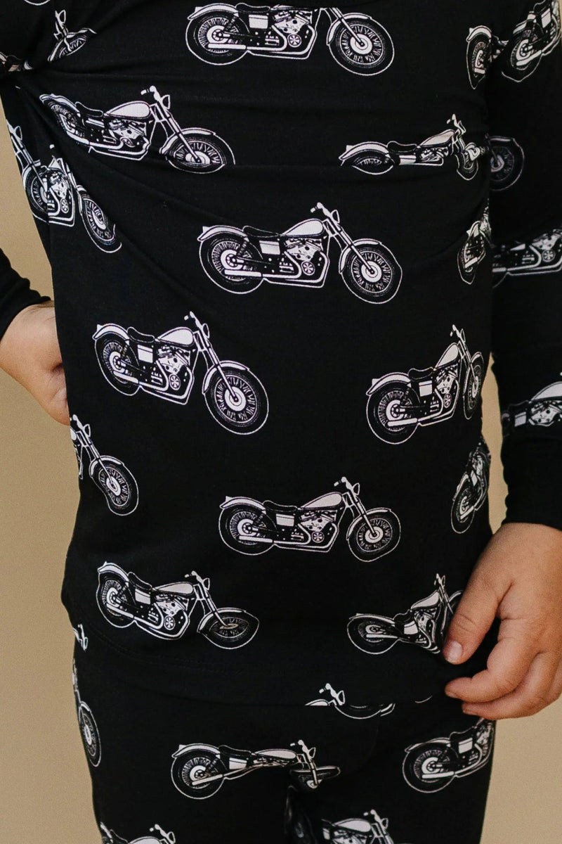 Bamboo Two Piece Set | Born to Ride Black - LITTLE RAD THINGS