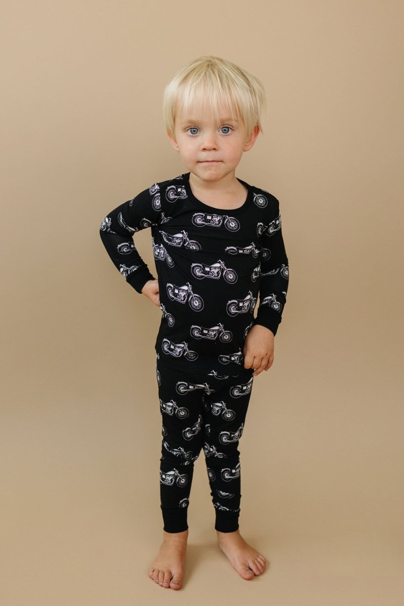 Bamboo Two Piece Set | Born to Ride Black - LITTLE RAD THINGS