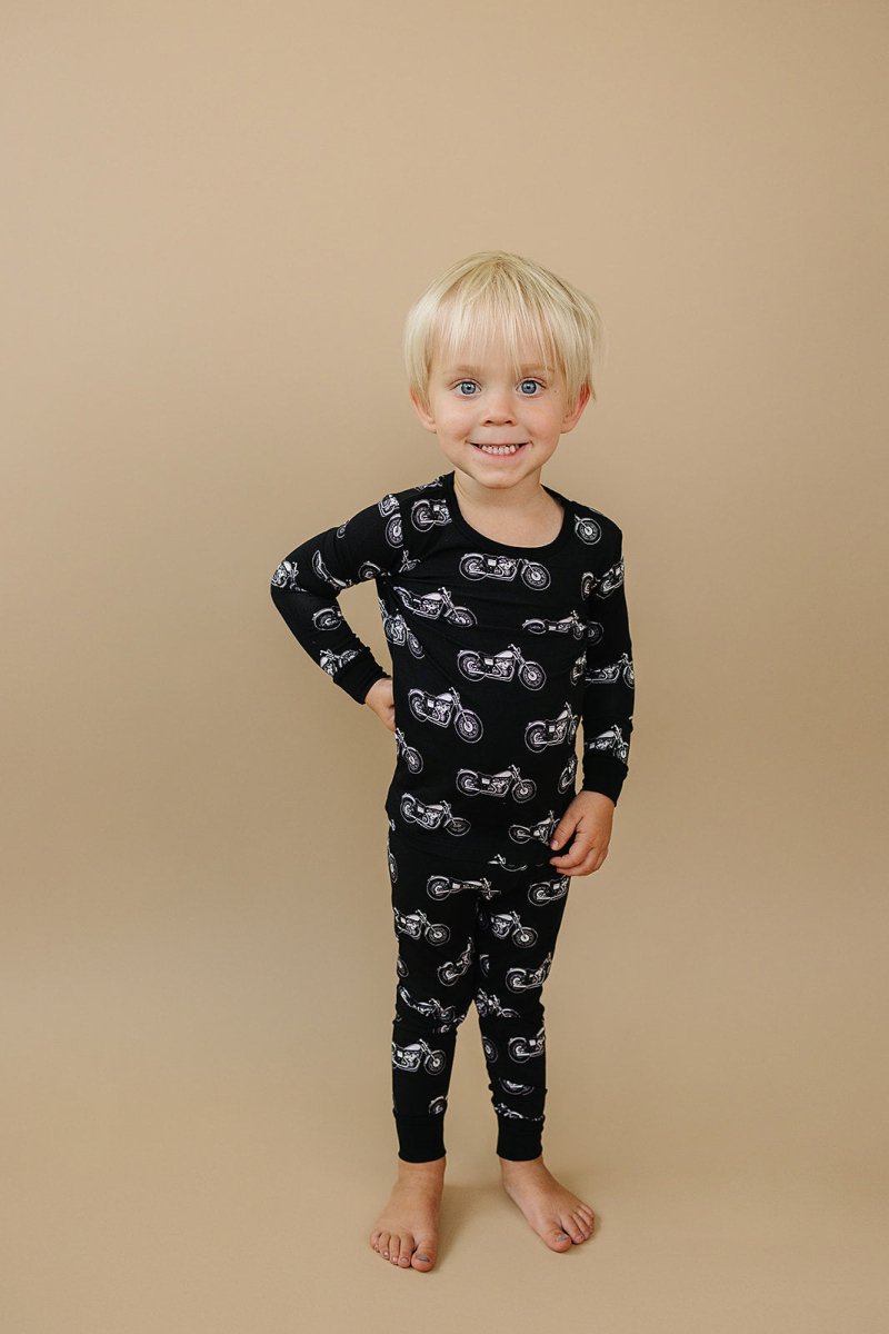 Bamboo Two Piece Set | Born to Ride Black - LITTLE RAD THINGS