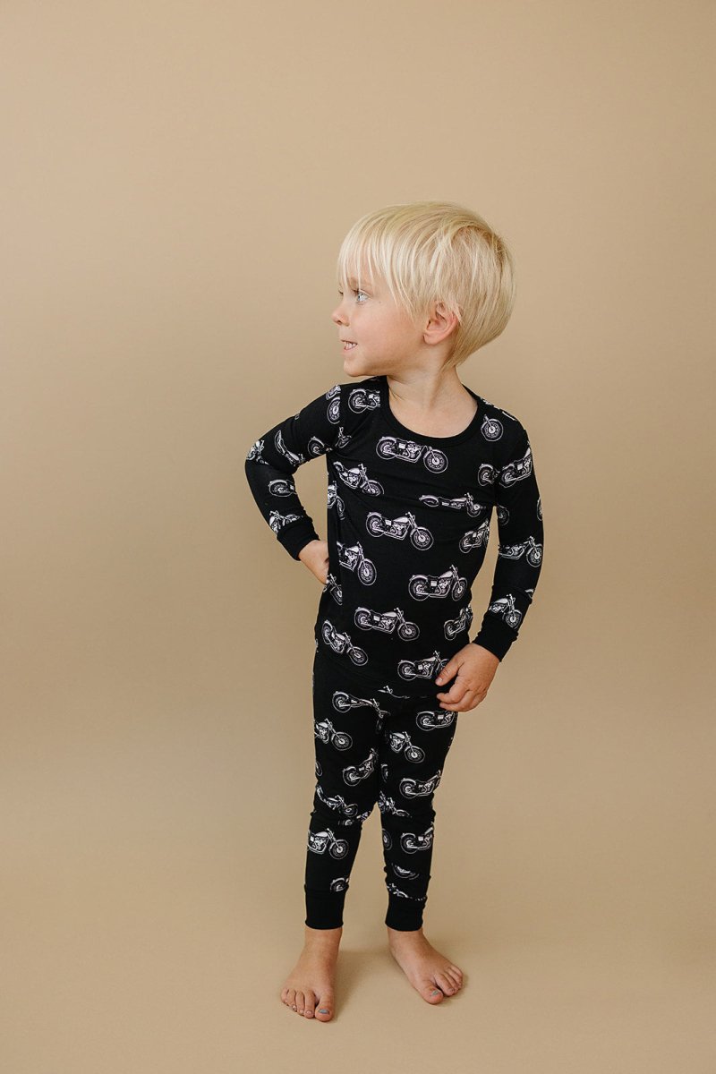 Bamboo Two Piece Set | Born to Ride Black - LITTLE RAD THINGS