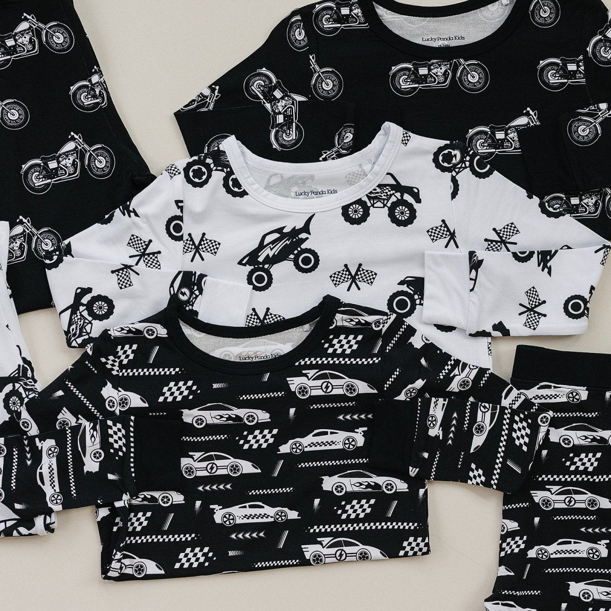 Bamboo Two Piece Set | Born to Ride Black - LITTLE RAD THINGS