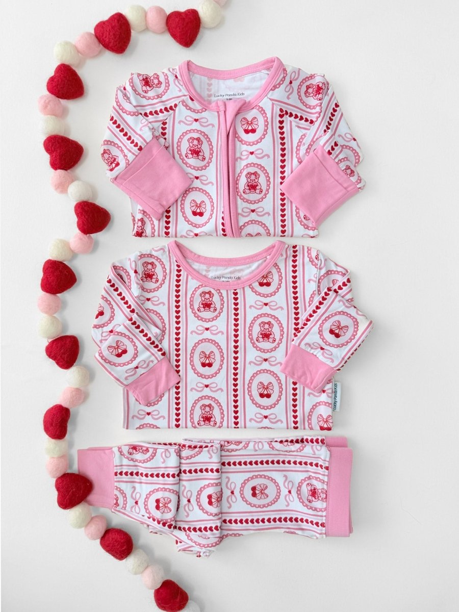 Bamboo Two Piece Set | Cherry Bear - LITTLE RAD THINGS