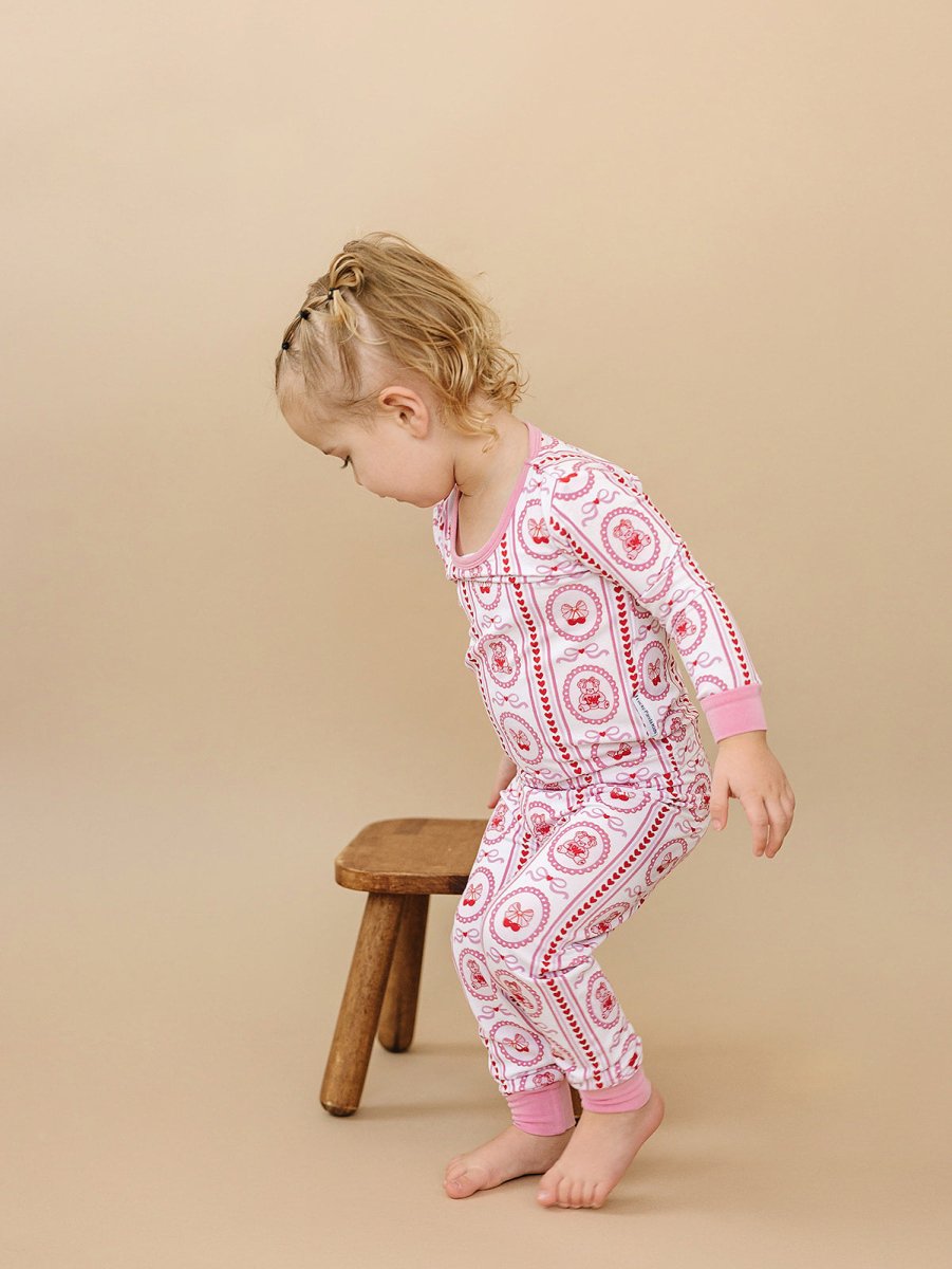 Bamboo Two Piece Set | Cherry Bear - LITTLE RAD THINGS
