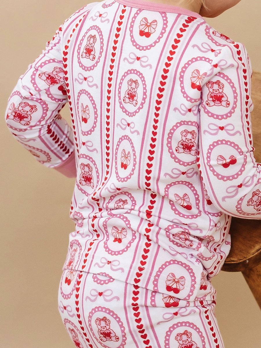 Bamboo Two Piece Set | Cherry Bear - LITTLE RAD THINGS