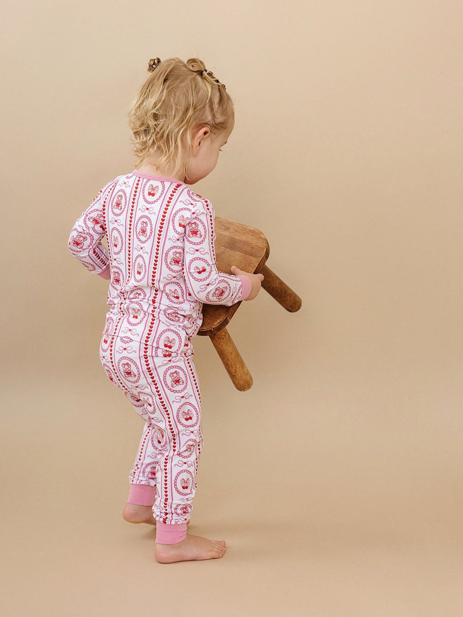 Bamboo Two Piece Set | Cherry Bear - LITTLE RAD THINGS