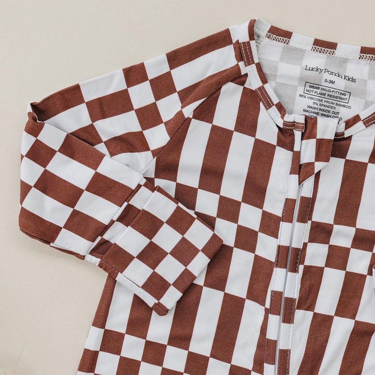Bamboo Zip Romper | Chocolate Checkered - LITTLE RAD THINGS