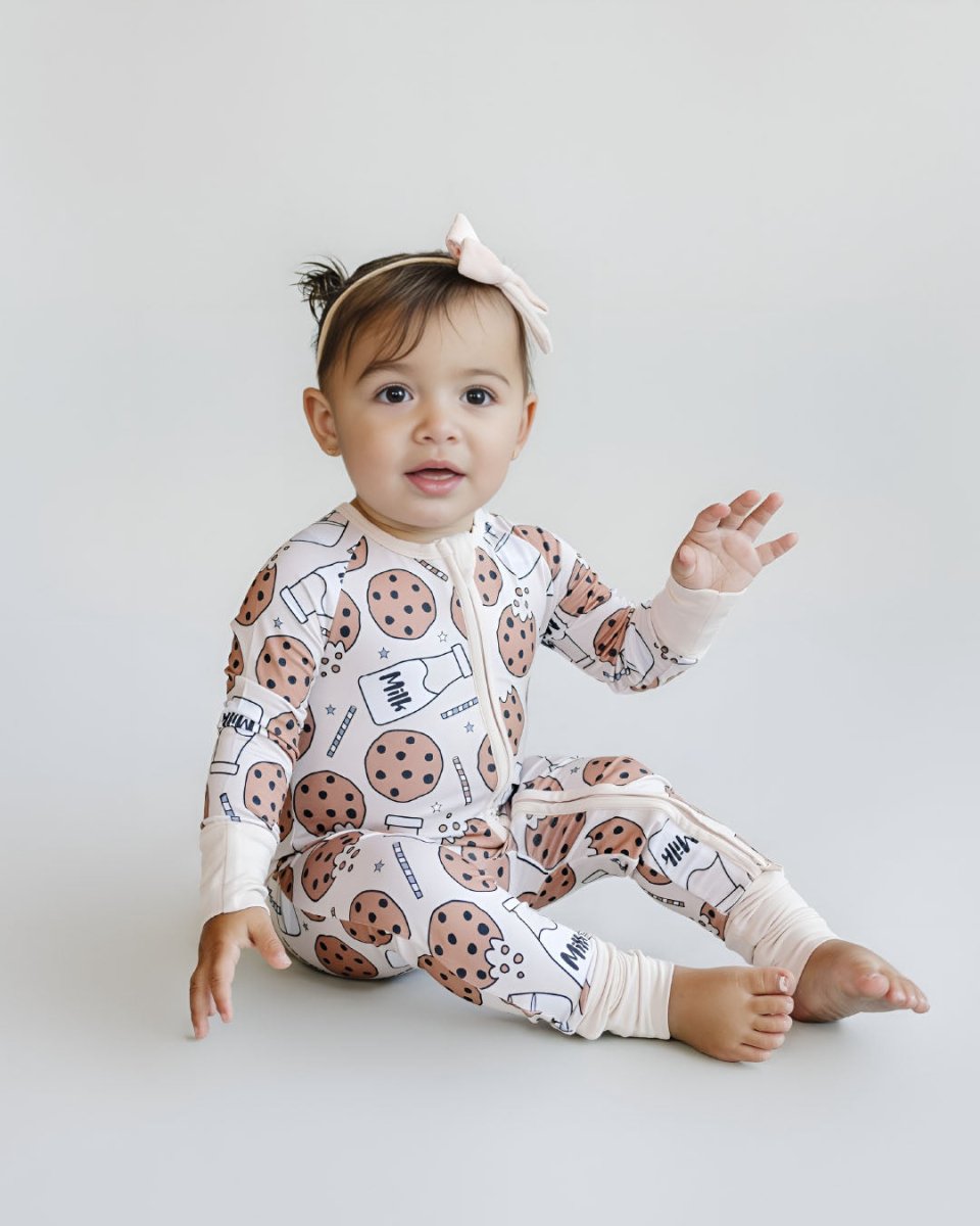 Bamboo Zip Romper | Milk & Cookies - LITTLE RAD THINGS