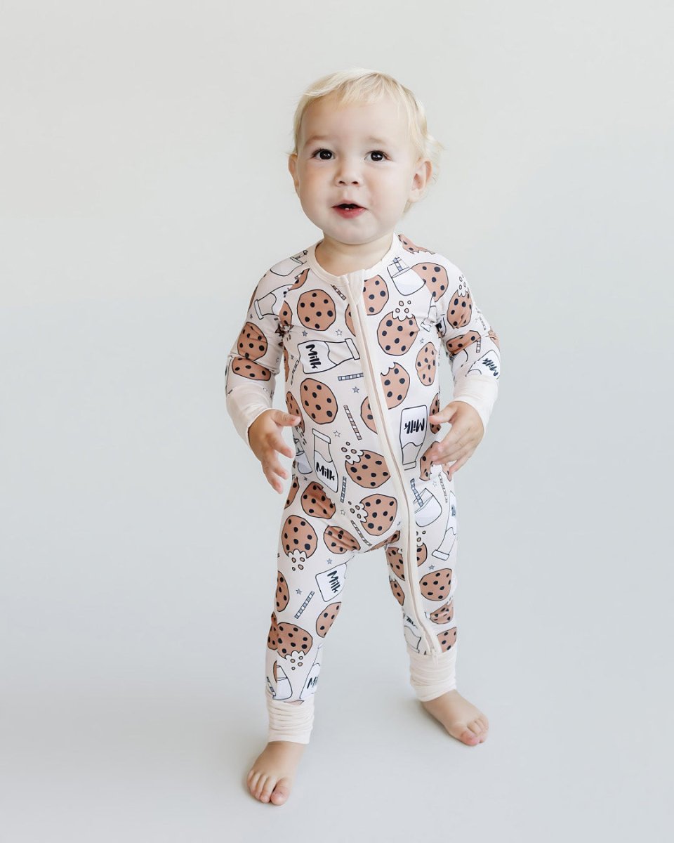 Bamboo Zip Romper | Milk & Cookies - LITTLE RAD THINGS