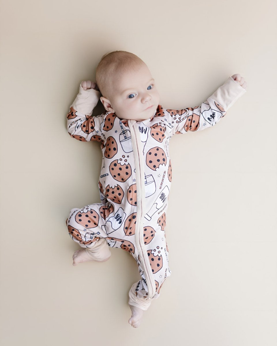 Bamboo Zip Romper | Milk & Cookies - LITTLE RAD THINGS