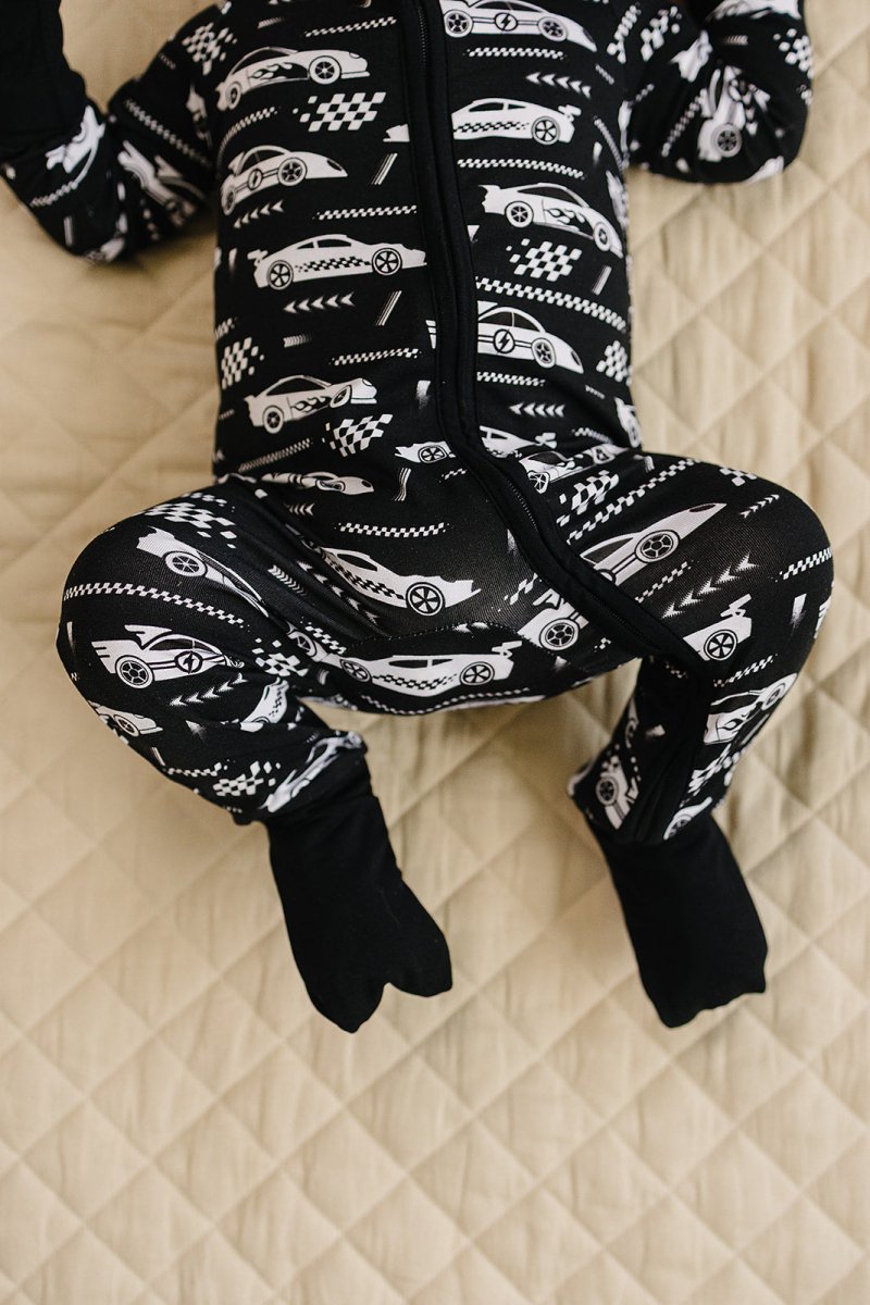 Bamboo Zip Romper | Race Cars - LITTLE RAD THINGS