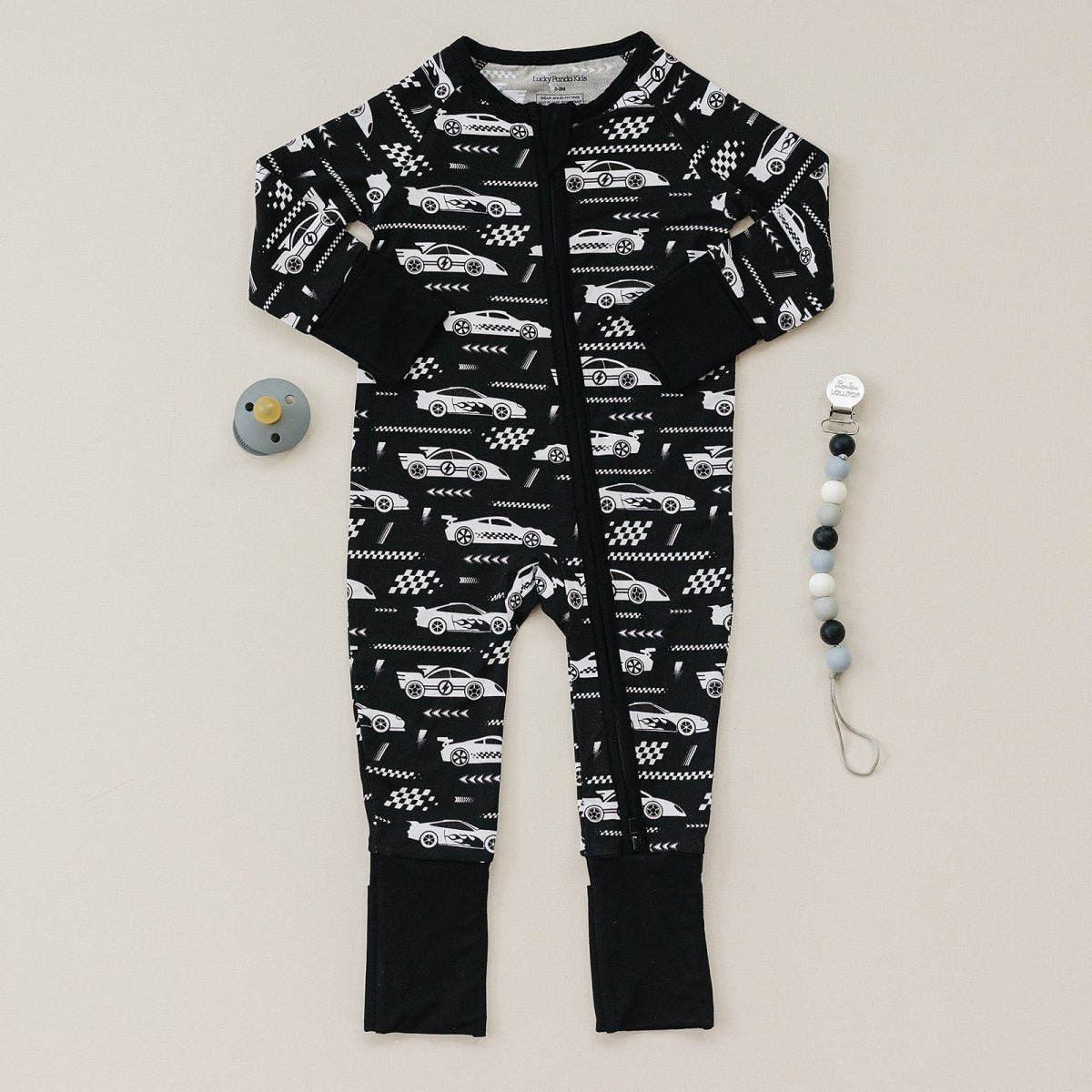 Bamboo Zip Romper | Race Cars - LITTLE RAD THINGS